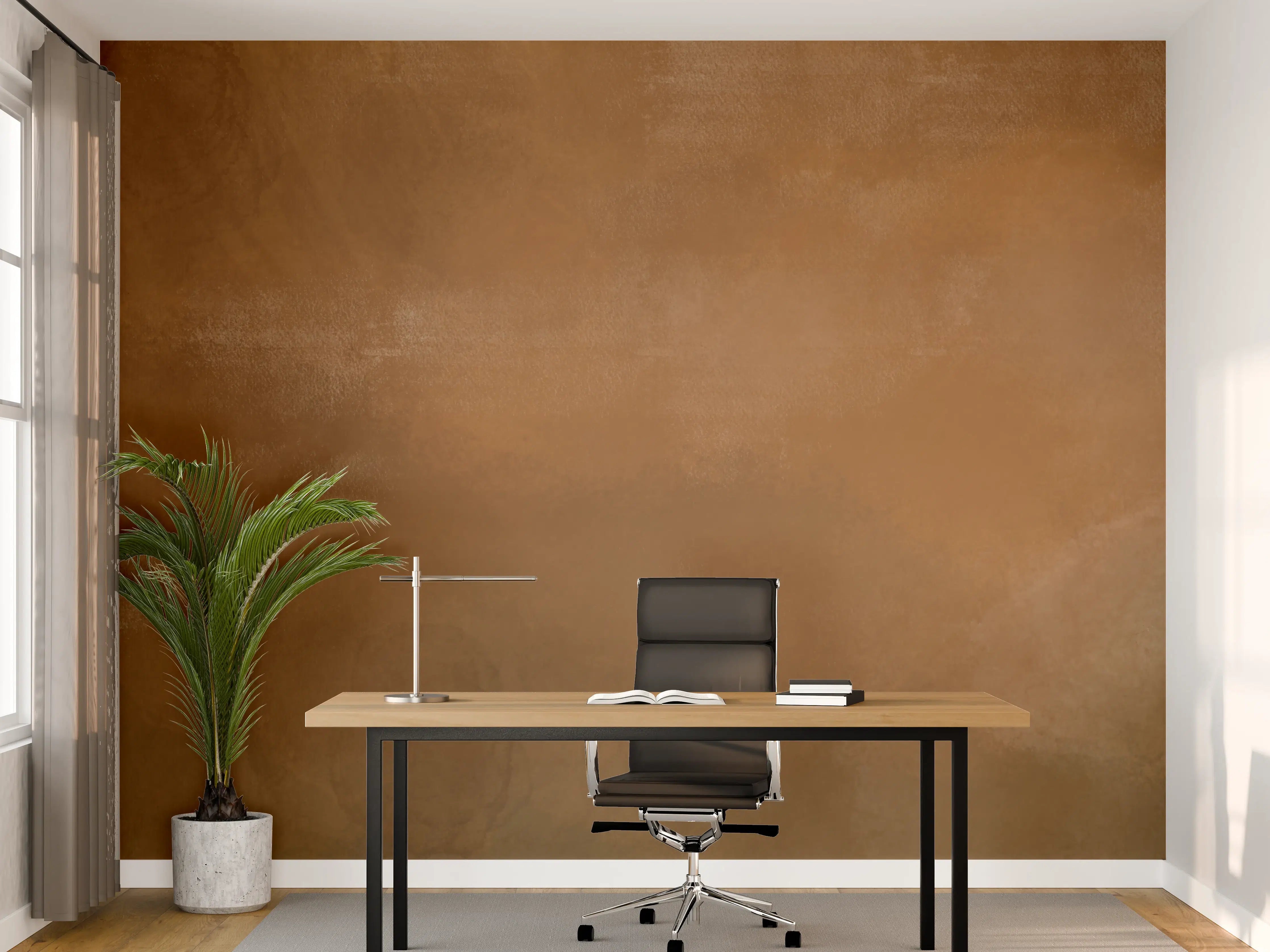 Büro Wandgestaltung - Warme Erde in Braun- und Orangetönen