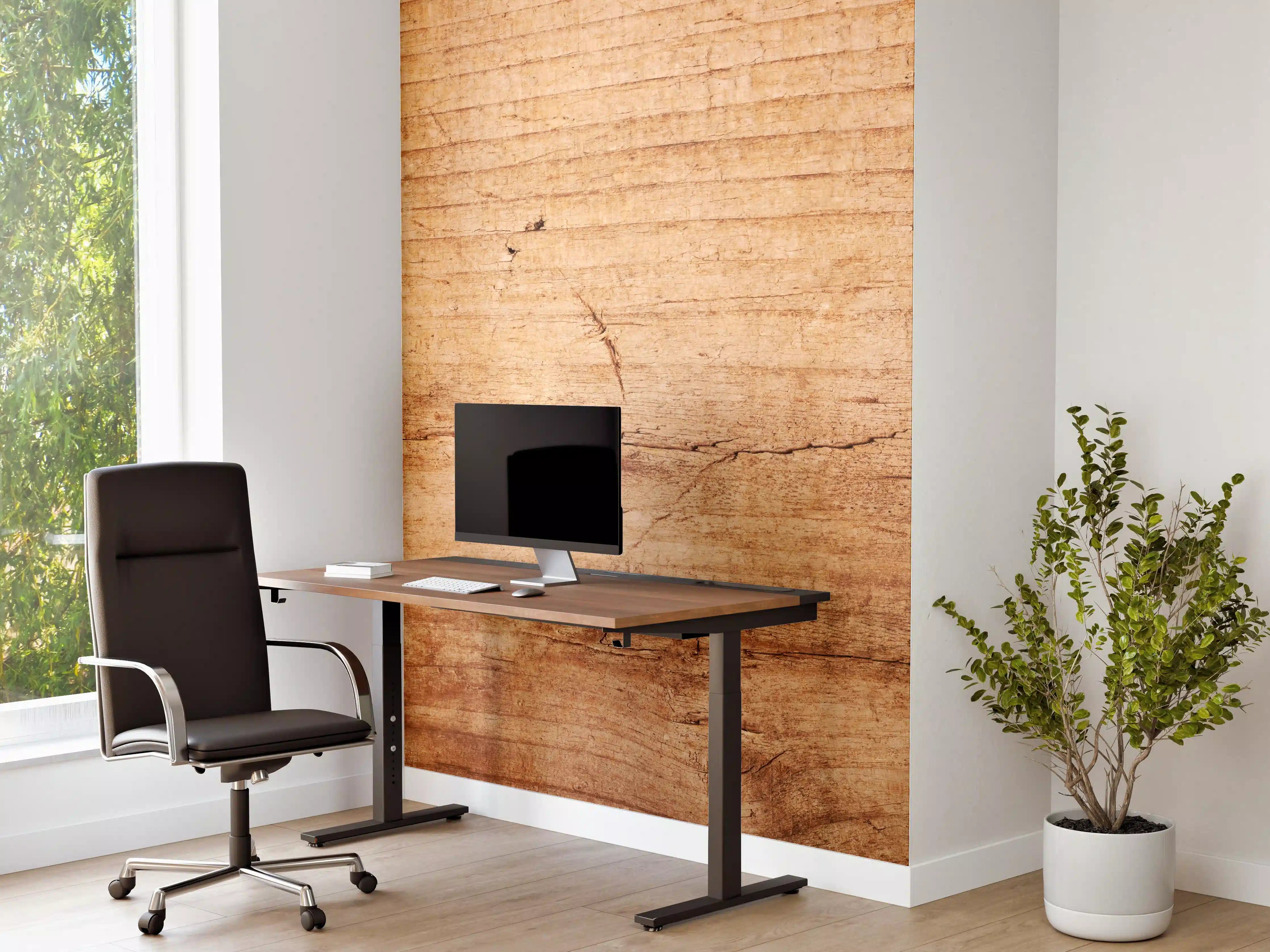 Büro Wandgestaltung - Warme Holzmaserung mit natürlicher Textur