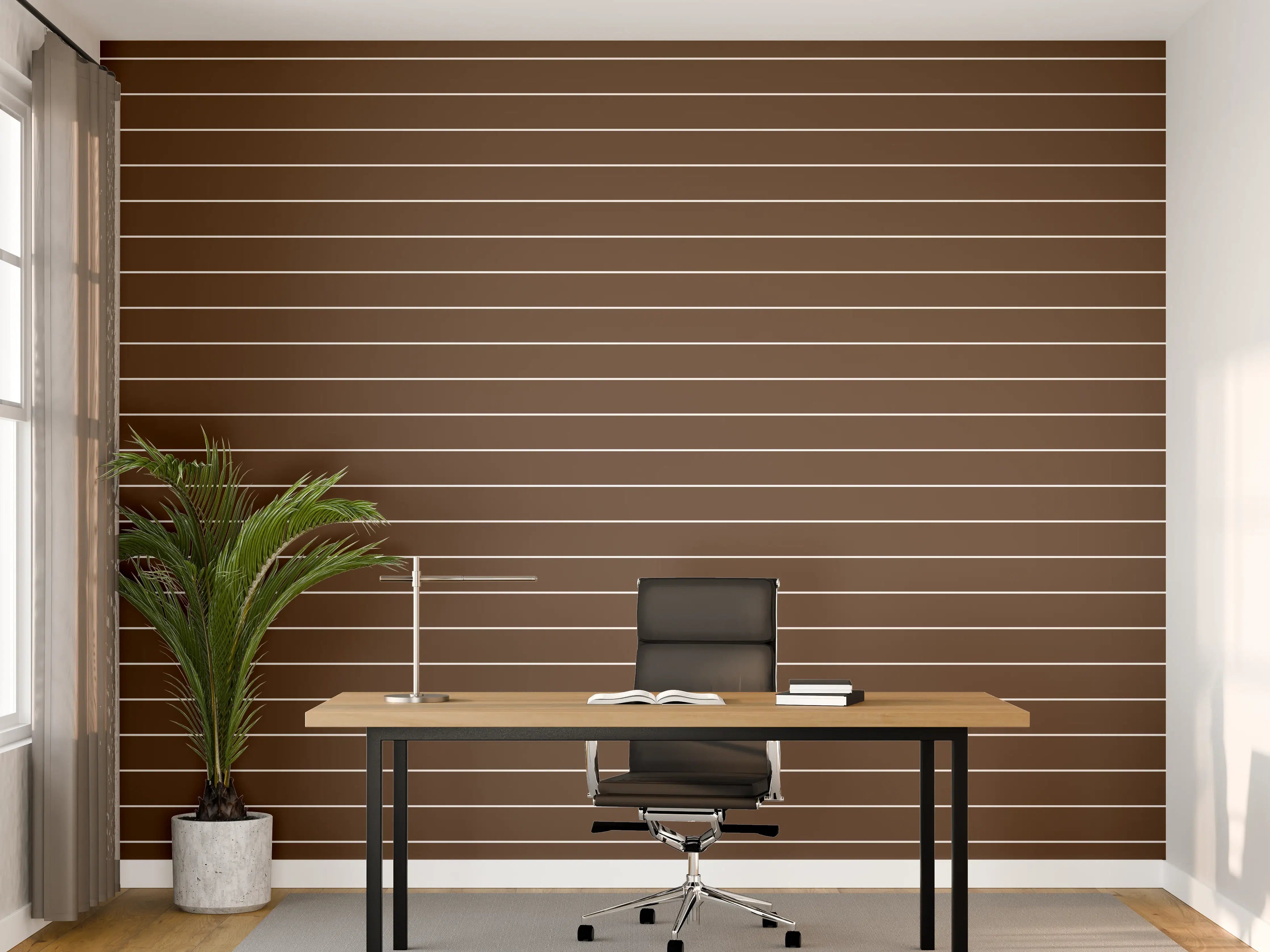 Büro Wandgestaltung - Warme Kaffee- und geometrische Linien
