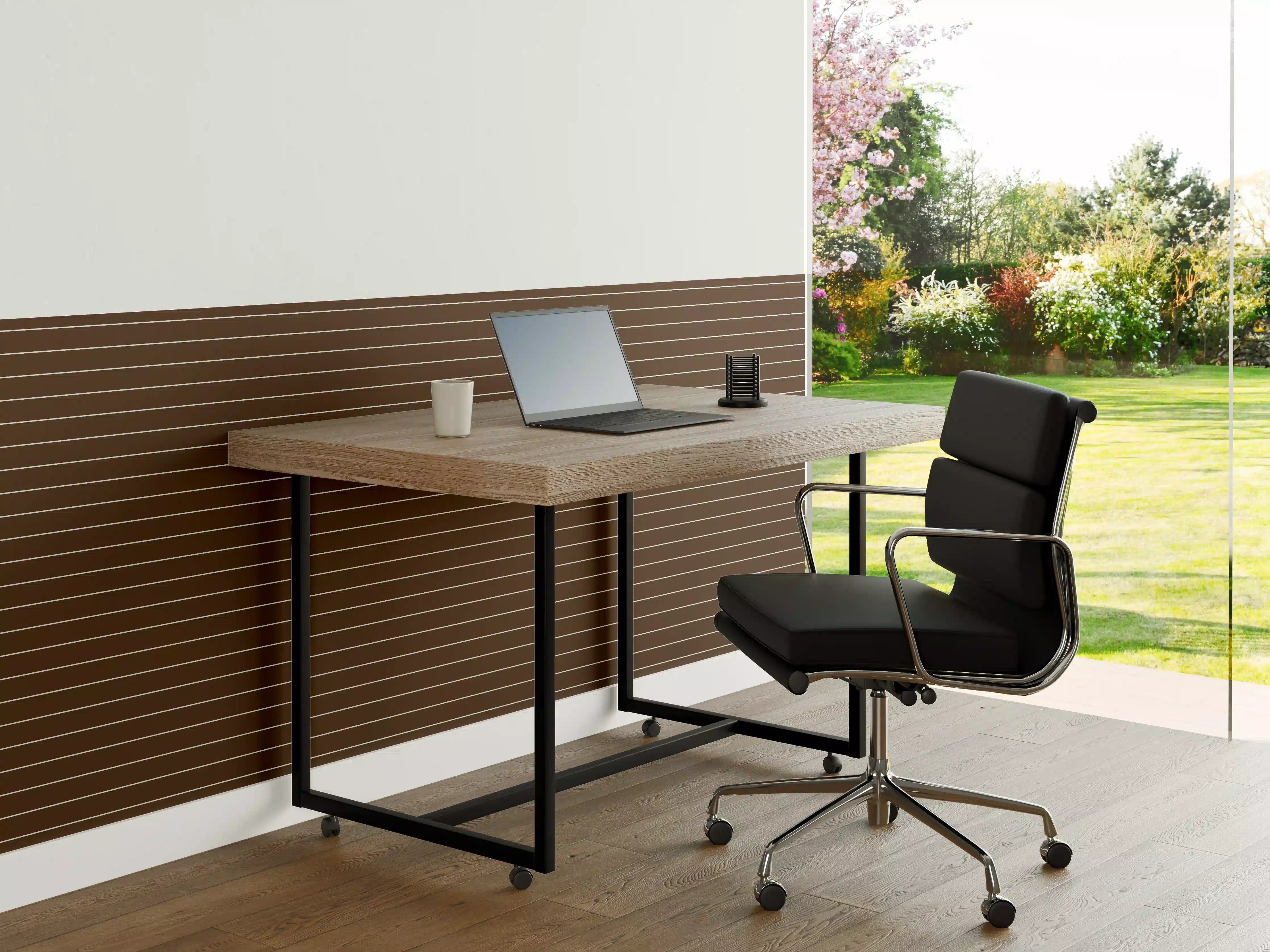 Büro Wandgestaltung - Warme Kaffee- und geometrische Linien