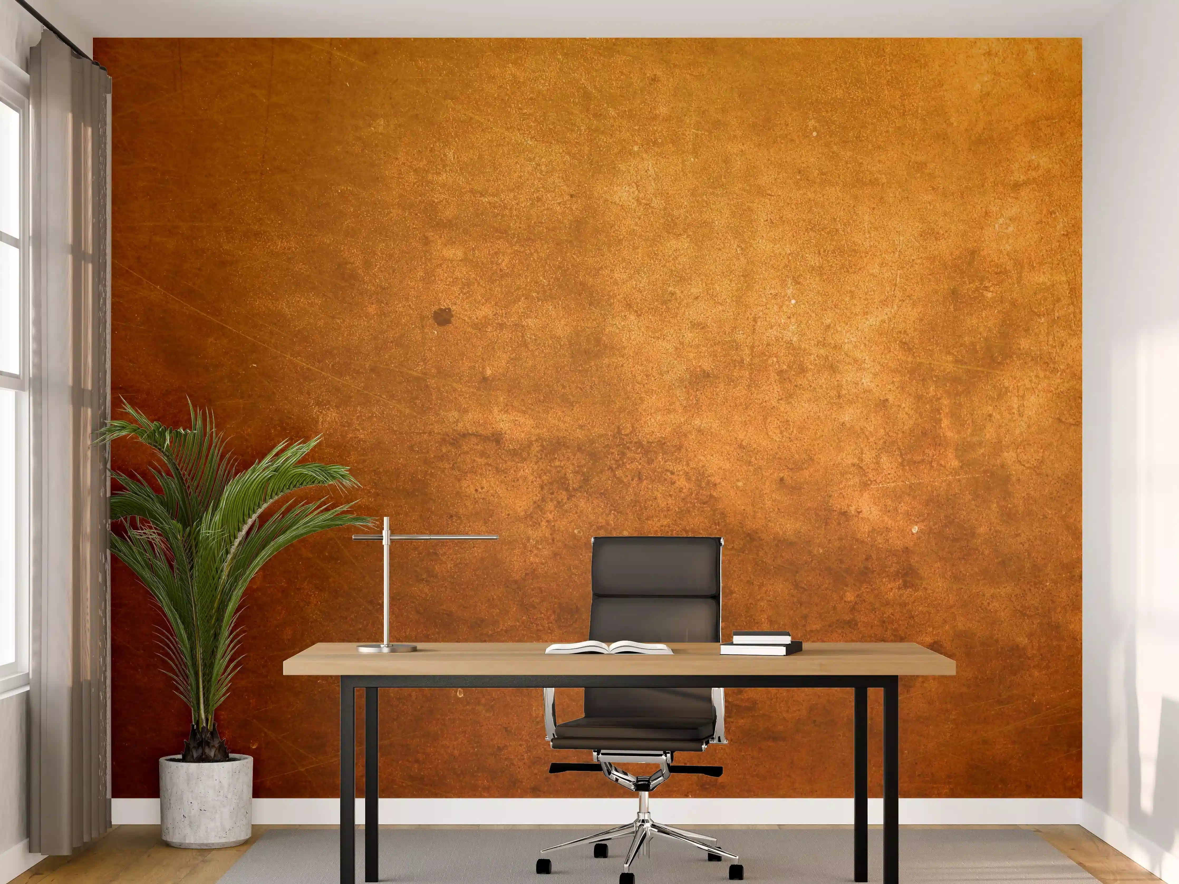 Büro Wandgestaltung - Warme Kupfer-Textur mit Patina