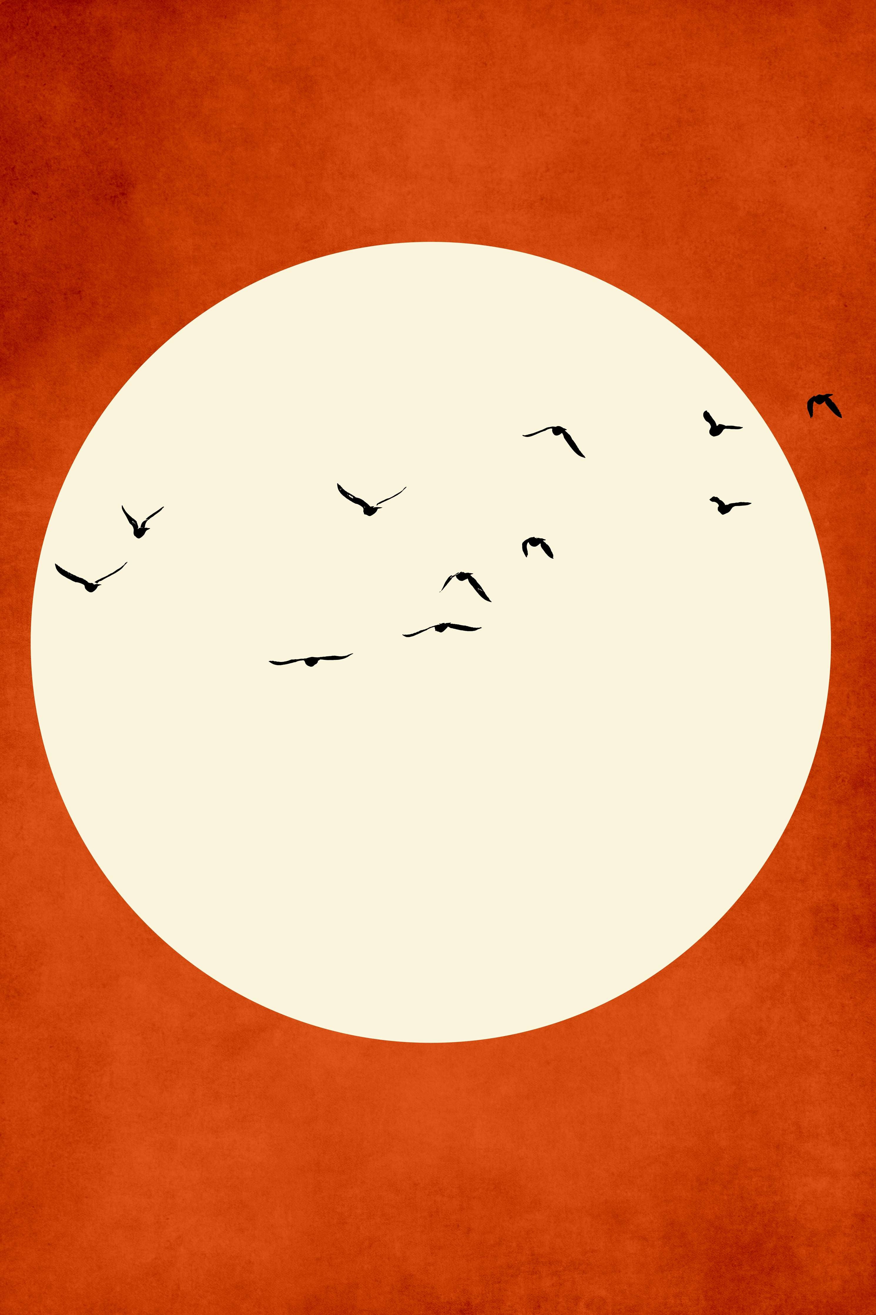 Büro Wandgestaltung-Warmer Mond - Grafik