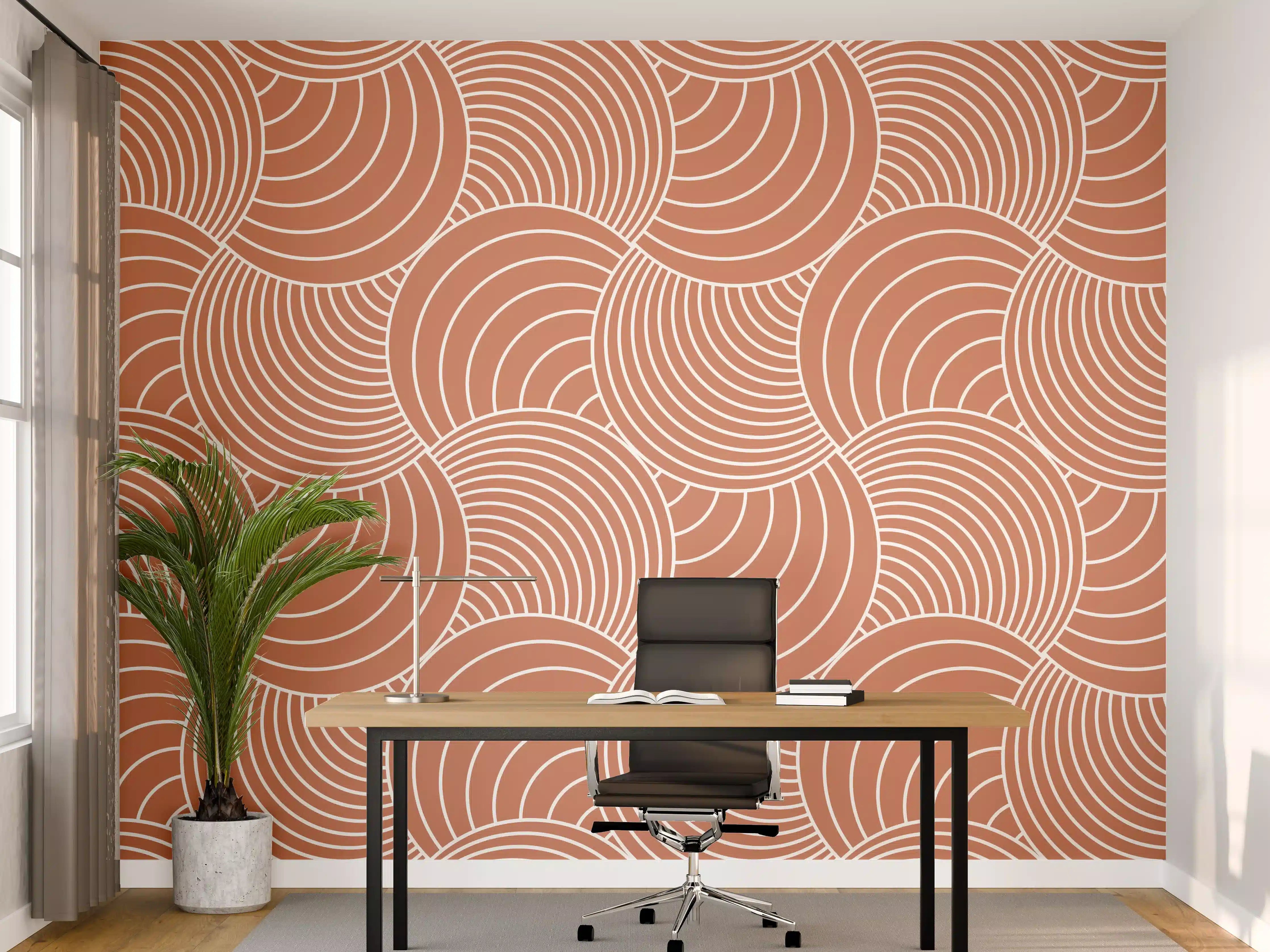 Büro Wandgestaltung - Warmes Terracotta-Motiv