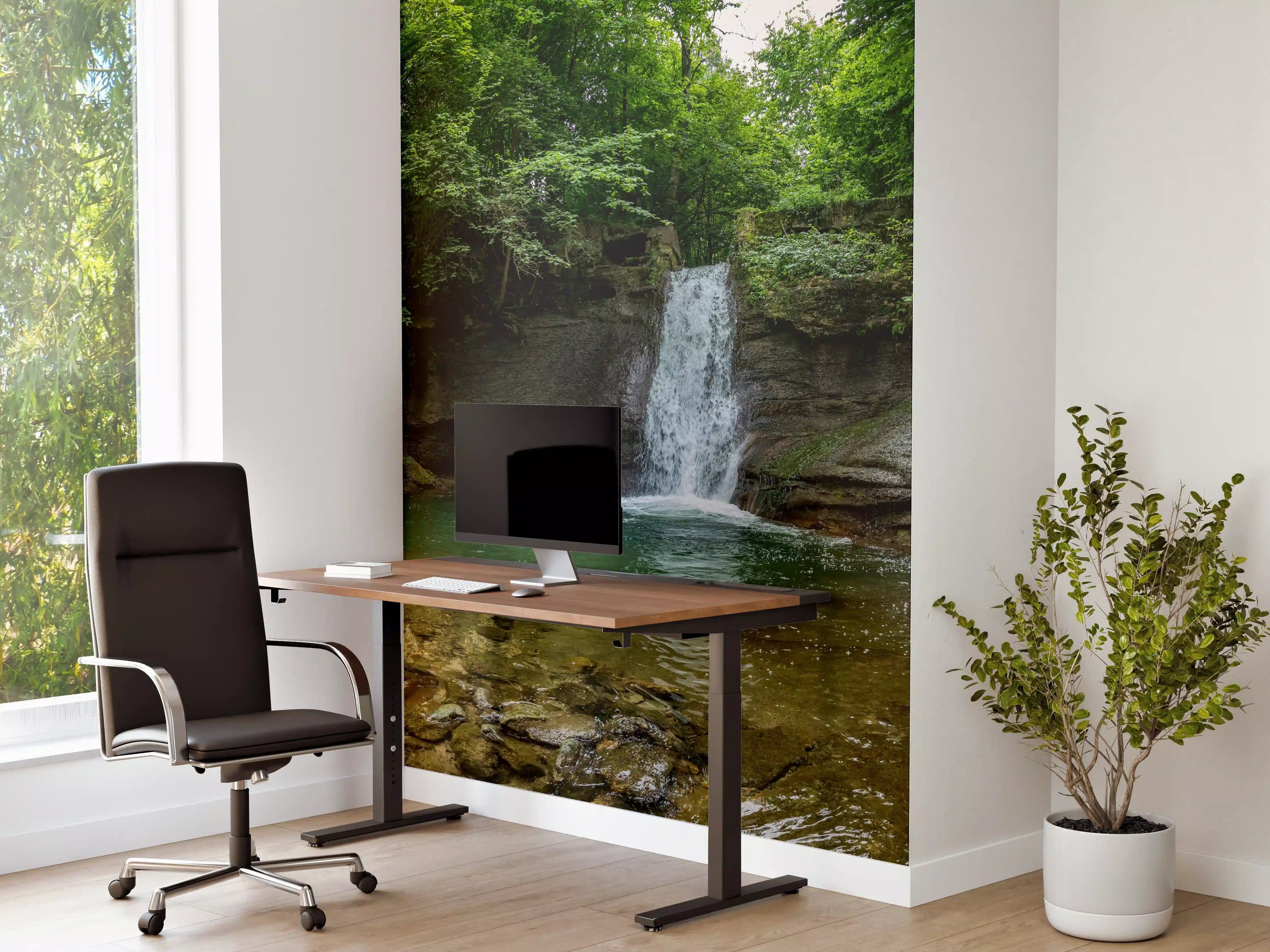 Büro Wandgestaltung - Wasserfall im Wald - Utopie