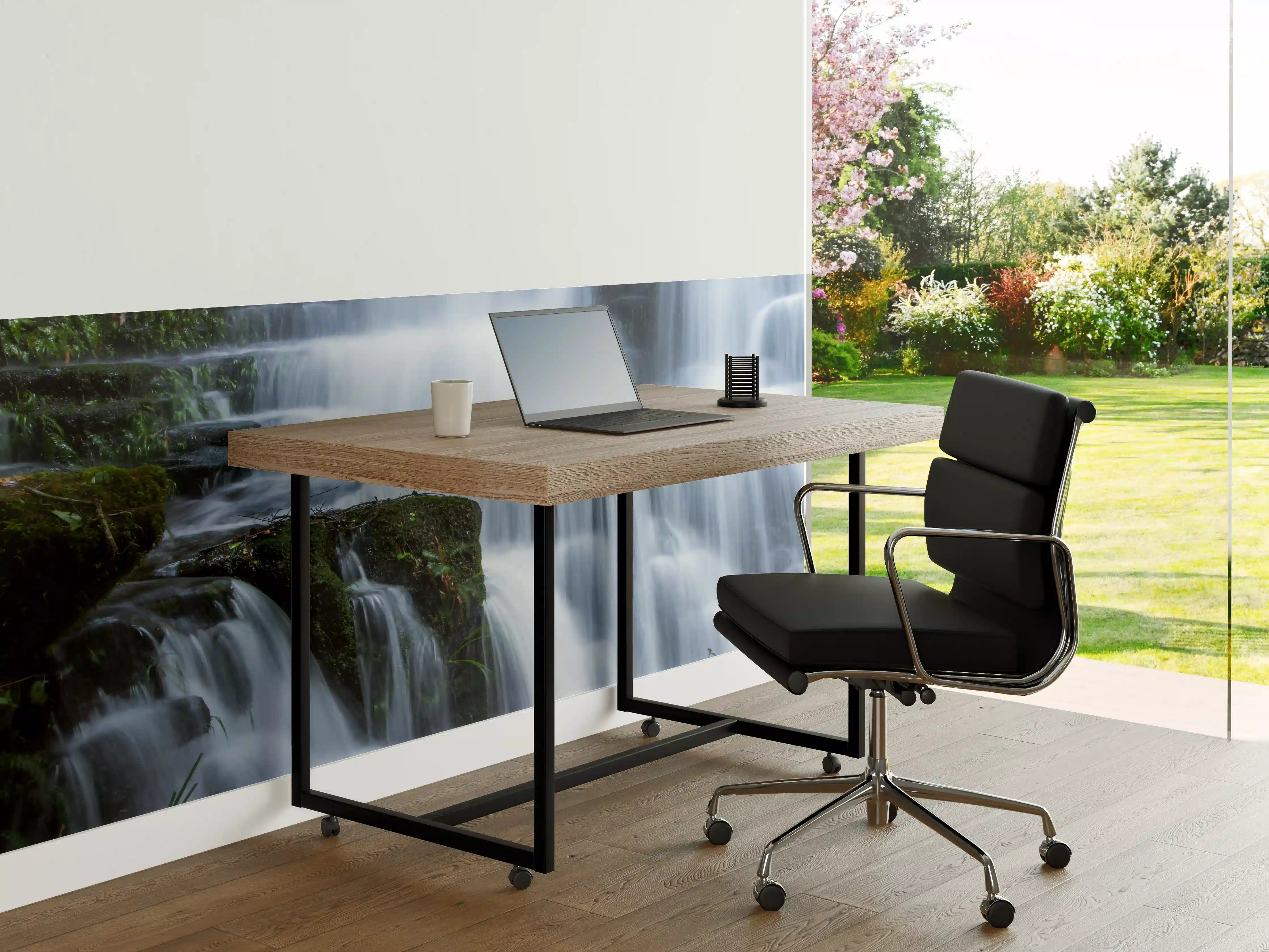 Büro Wandgestaltung - Wasserfall im Wald mit Felsen