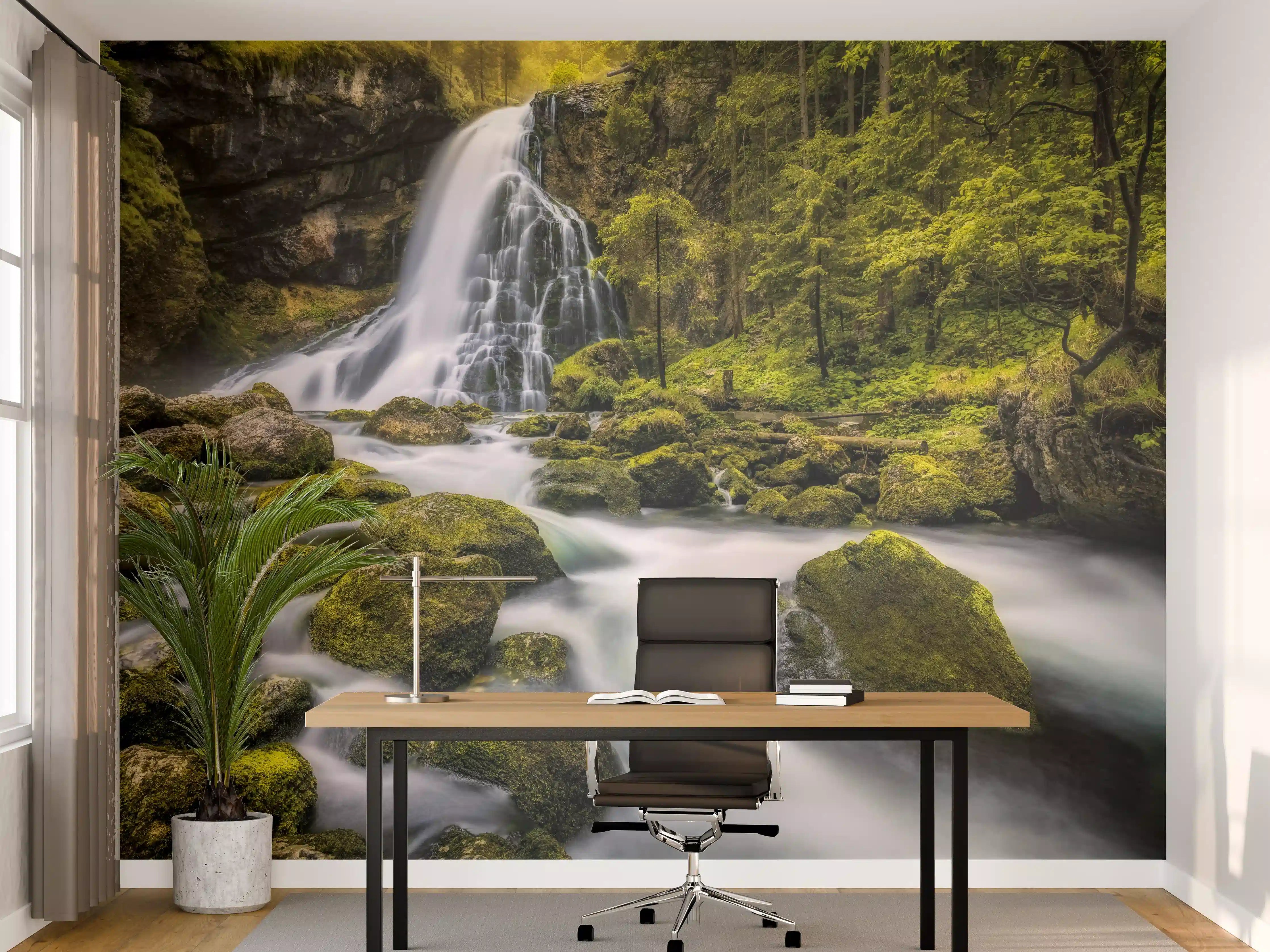 Büro Wandgestaltung - Wasserfall in Golling, Salzburg