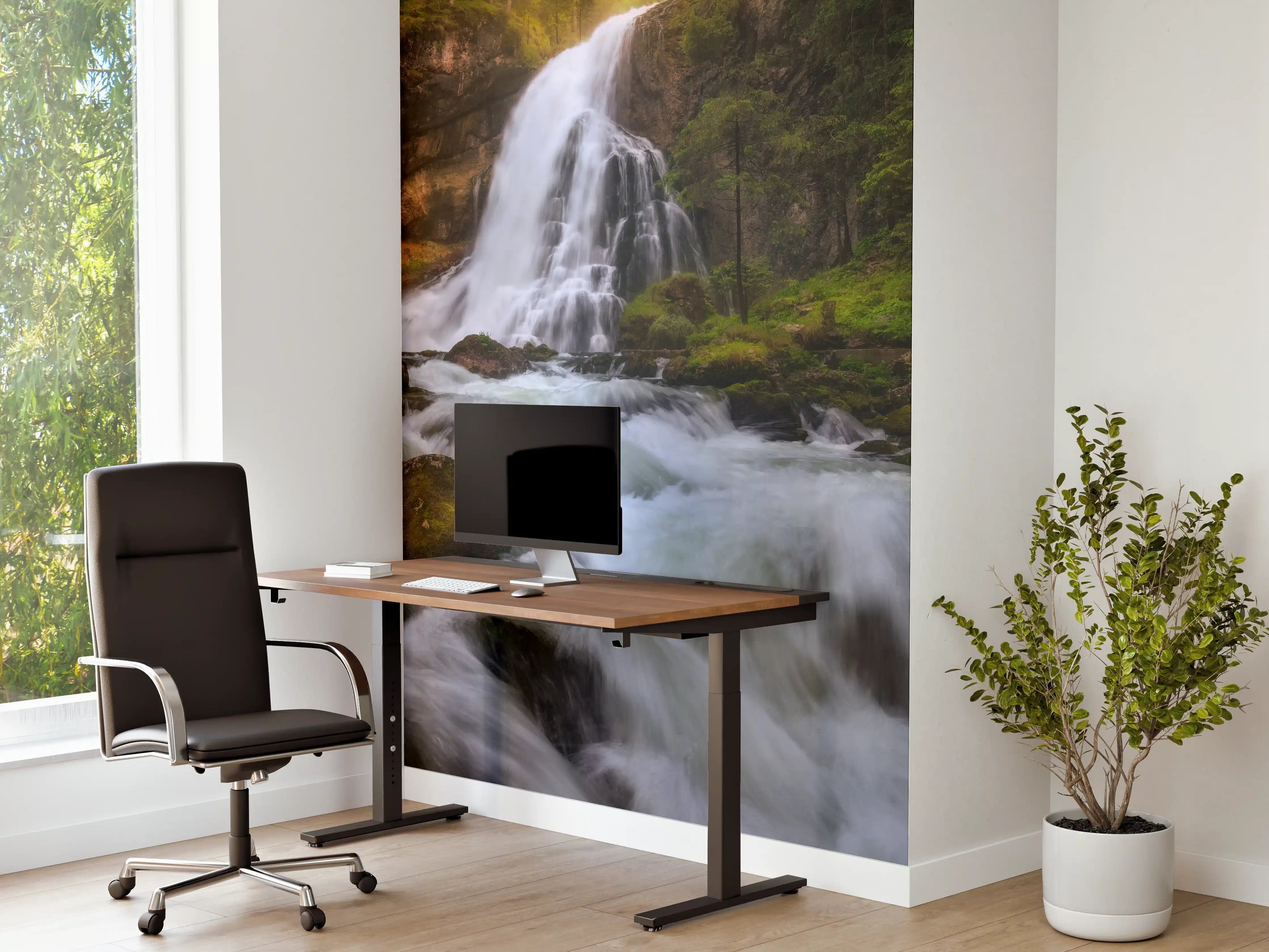 Büro Wandgestaltung - Wasserfall in bergiger Region