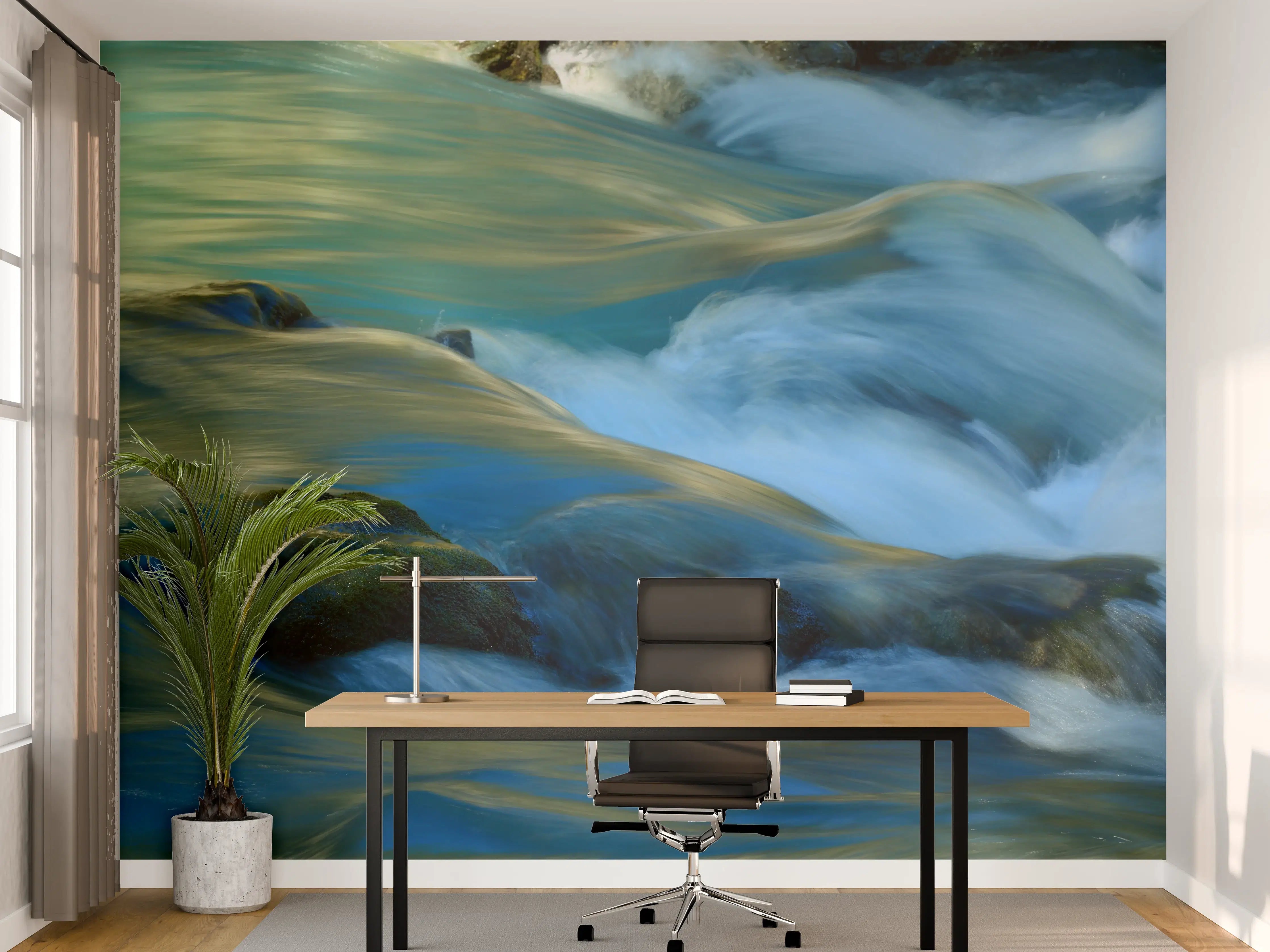 Büro Wandgestaltung - Wasserströmung im Kaukasus