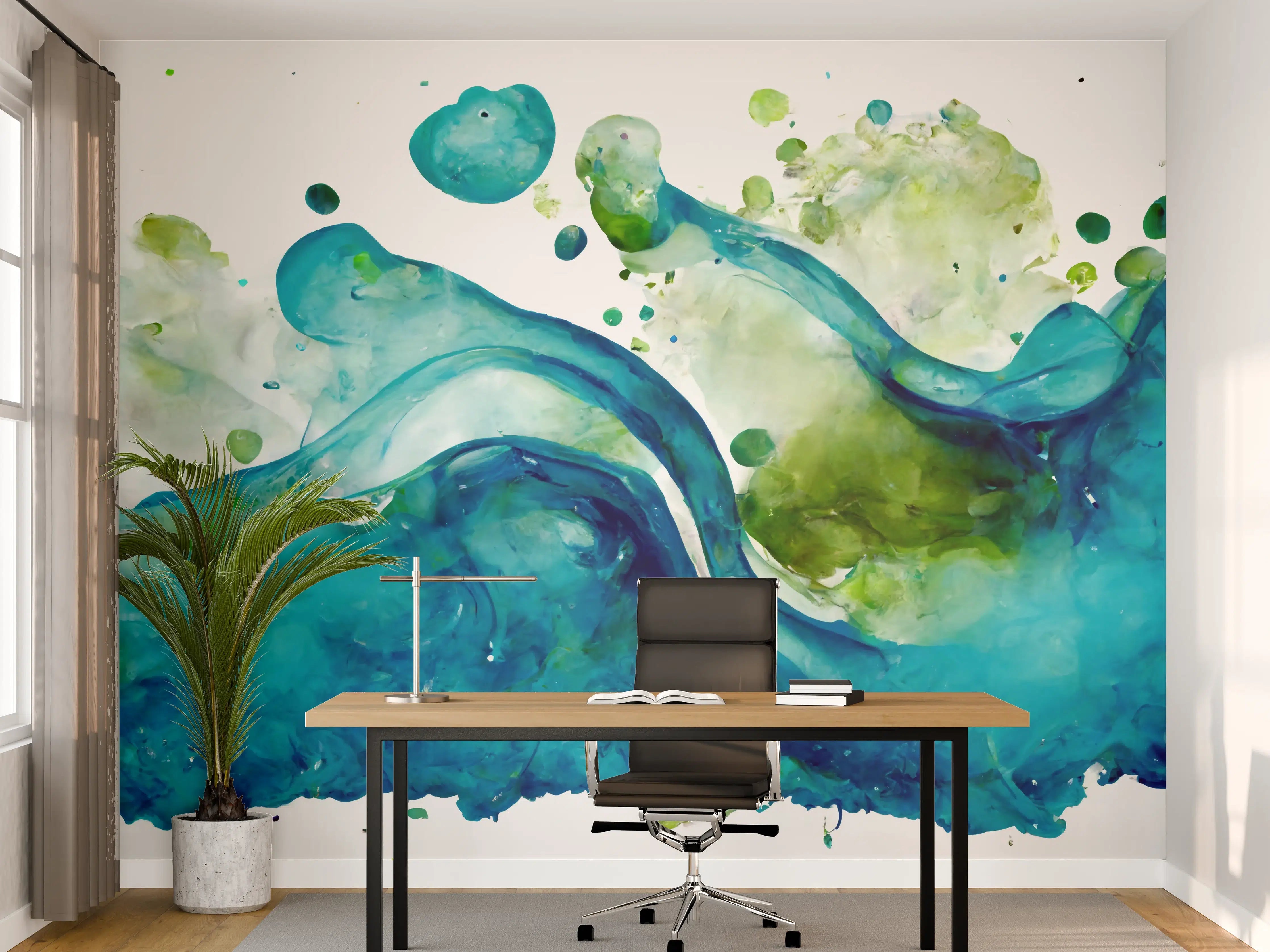 Büro Wandgestaltung - Wassertropfen - Kunstmalerei