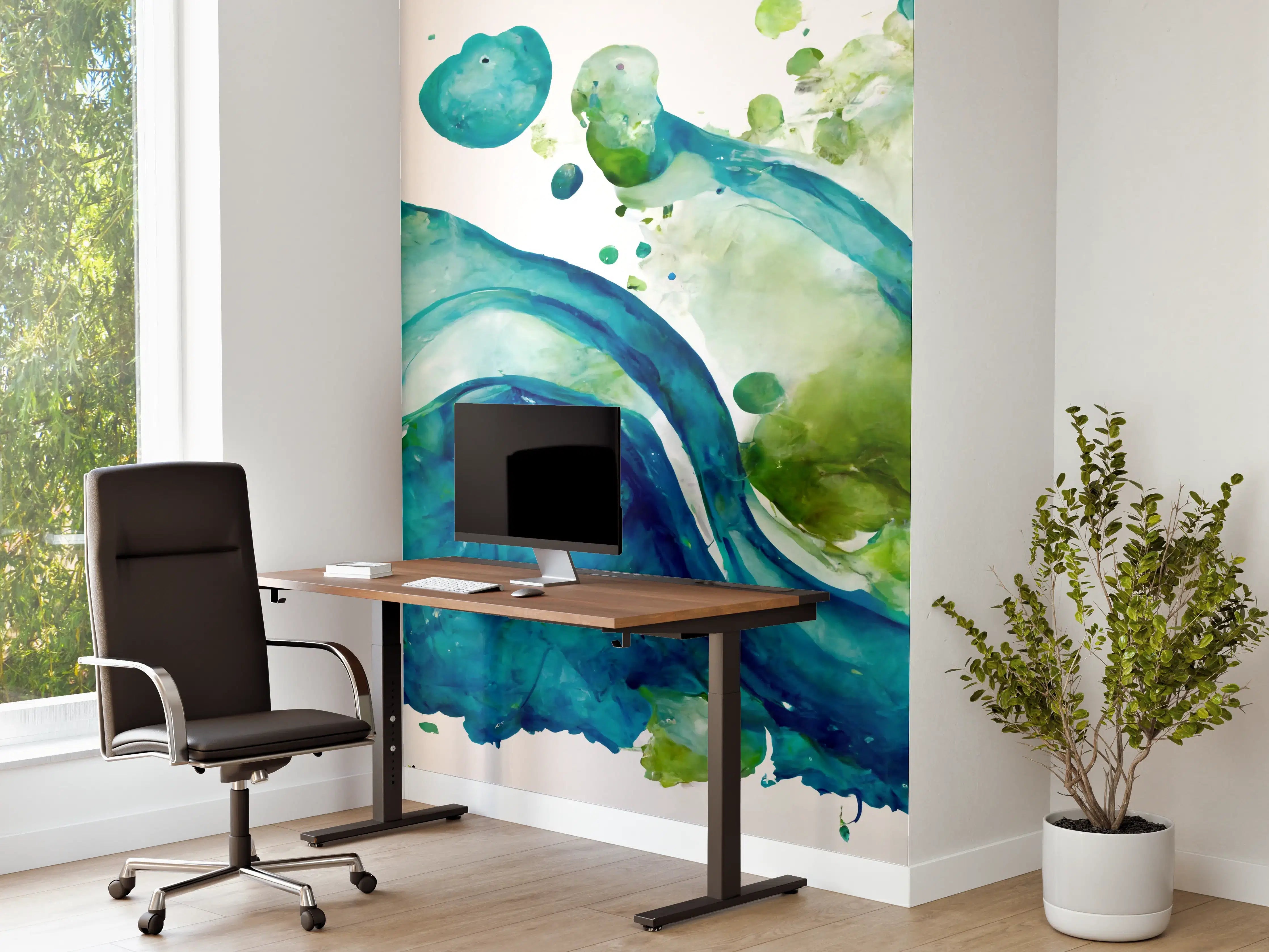 Büro Wandgestaltung - Wassertropfen - Kunstmalerei