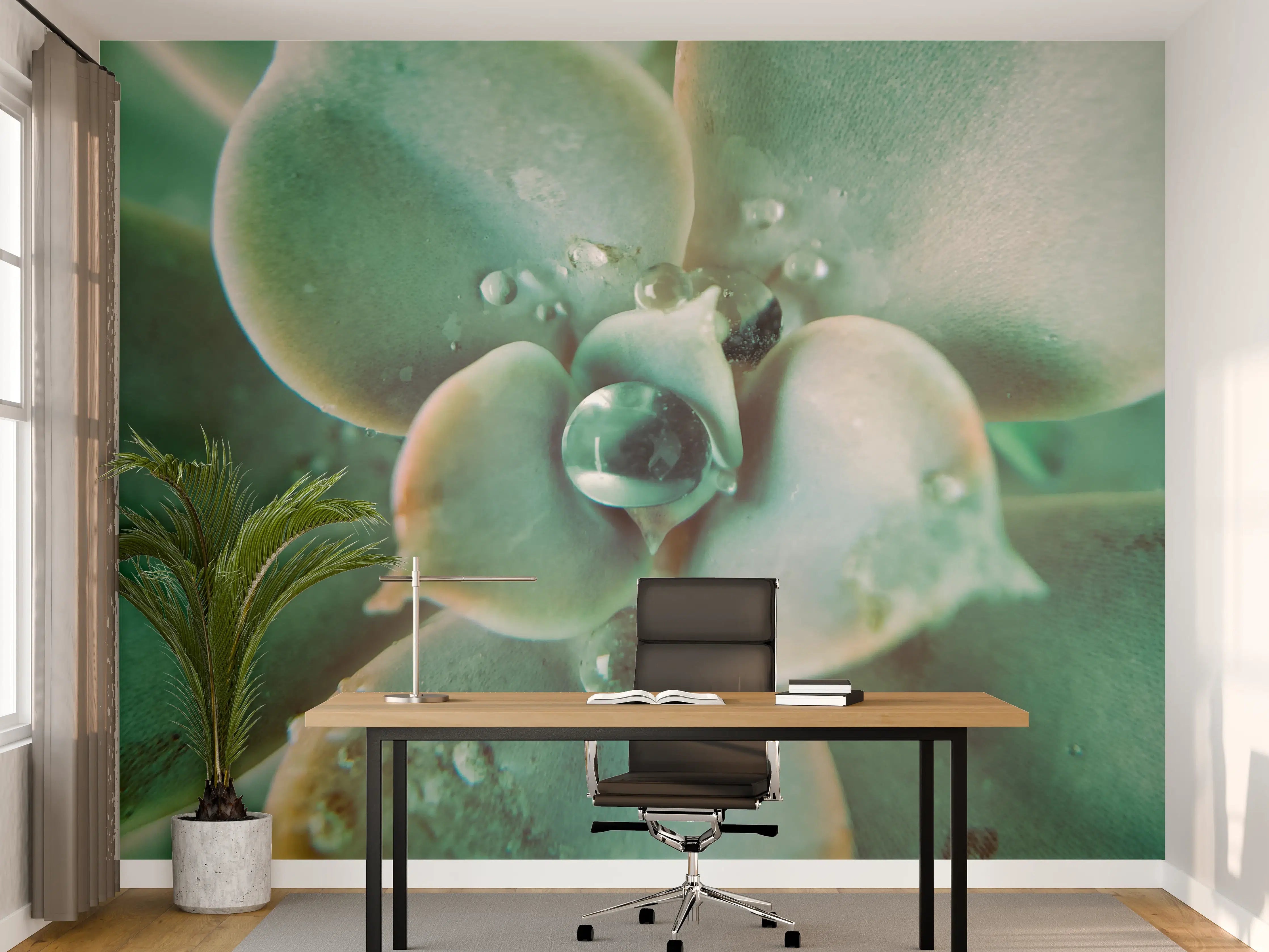 Büro Wandgestaltung - Wassertropfen - Sukkulente