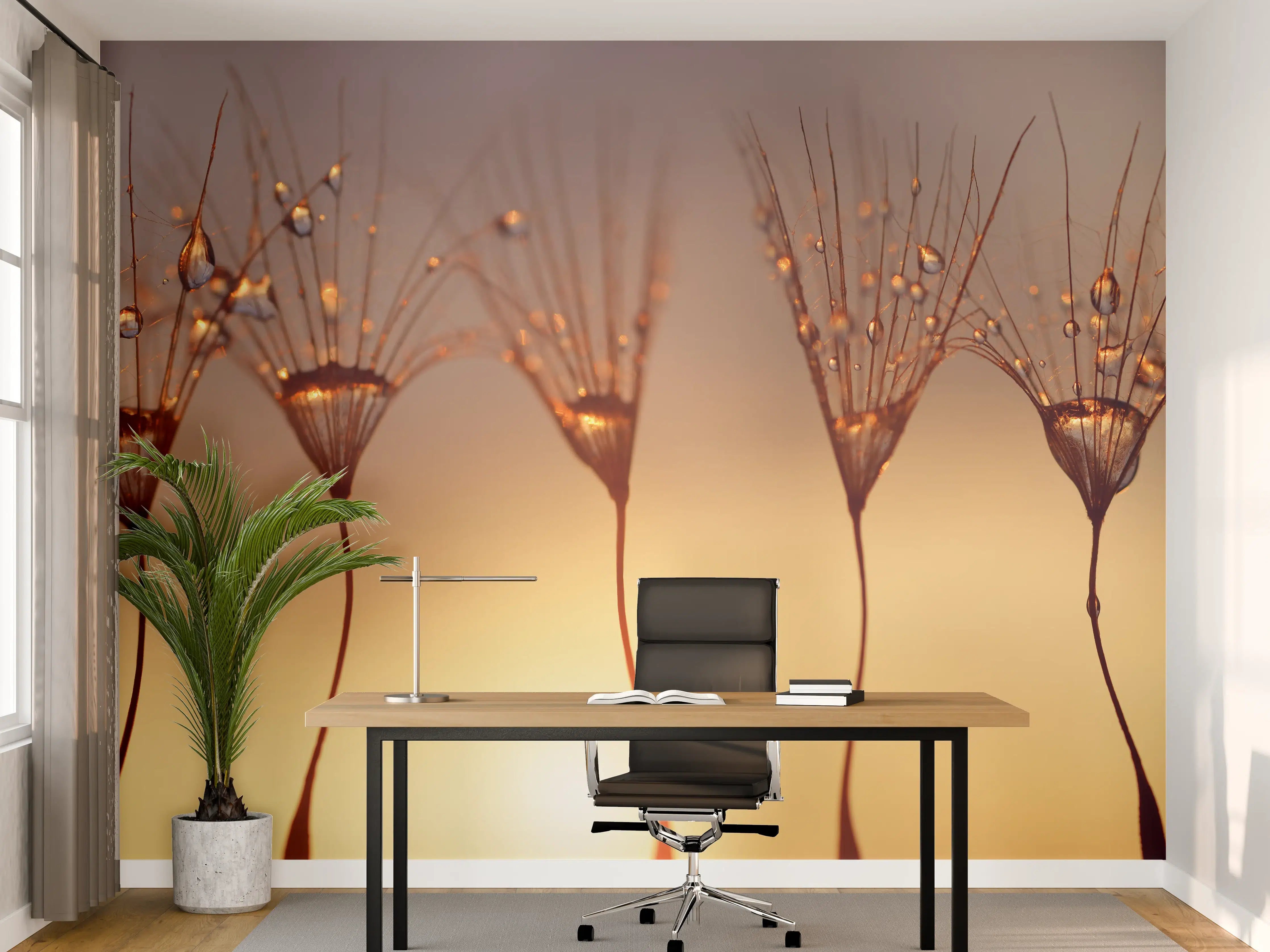 Büro Wandgestaltung - Wassertropfen auf Löwenzahnsamen