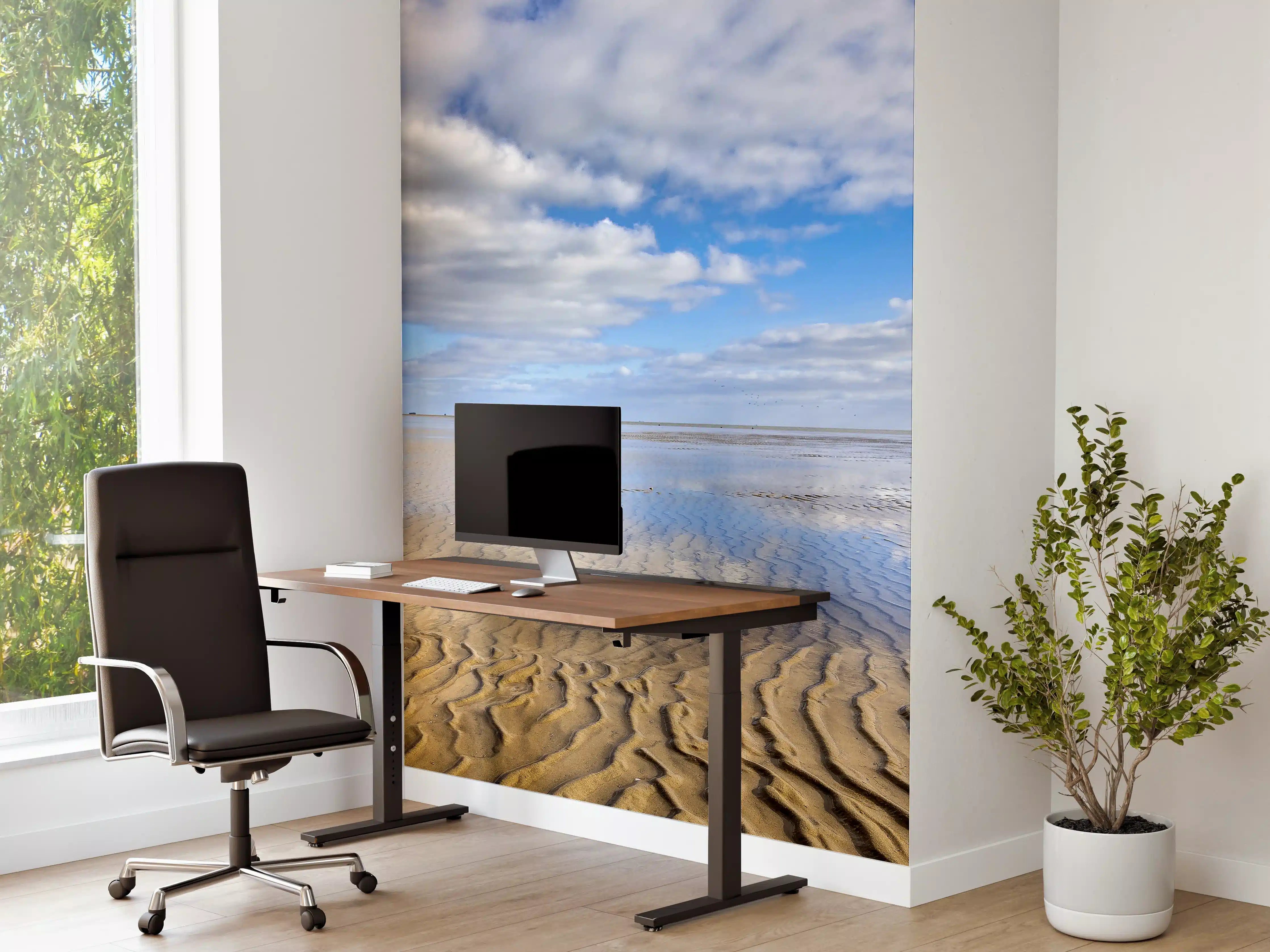 Büro Wandgestaltung - Wattenmeer der Nordsee bei Ebbe