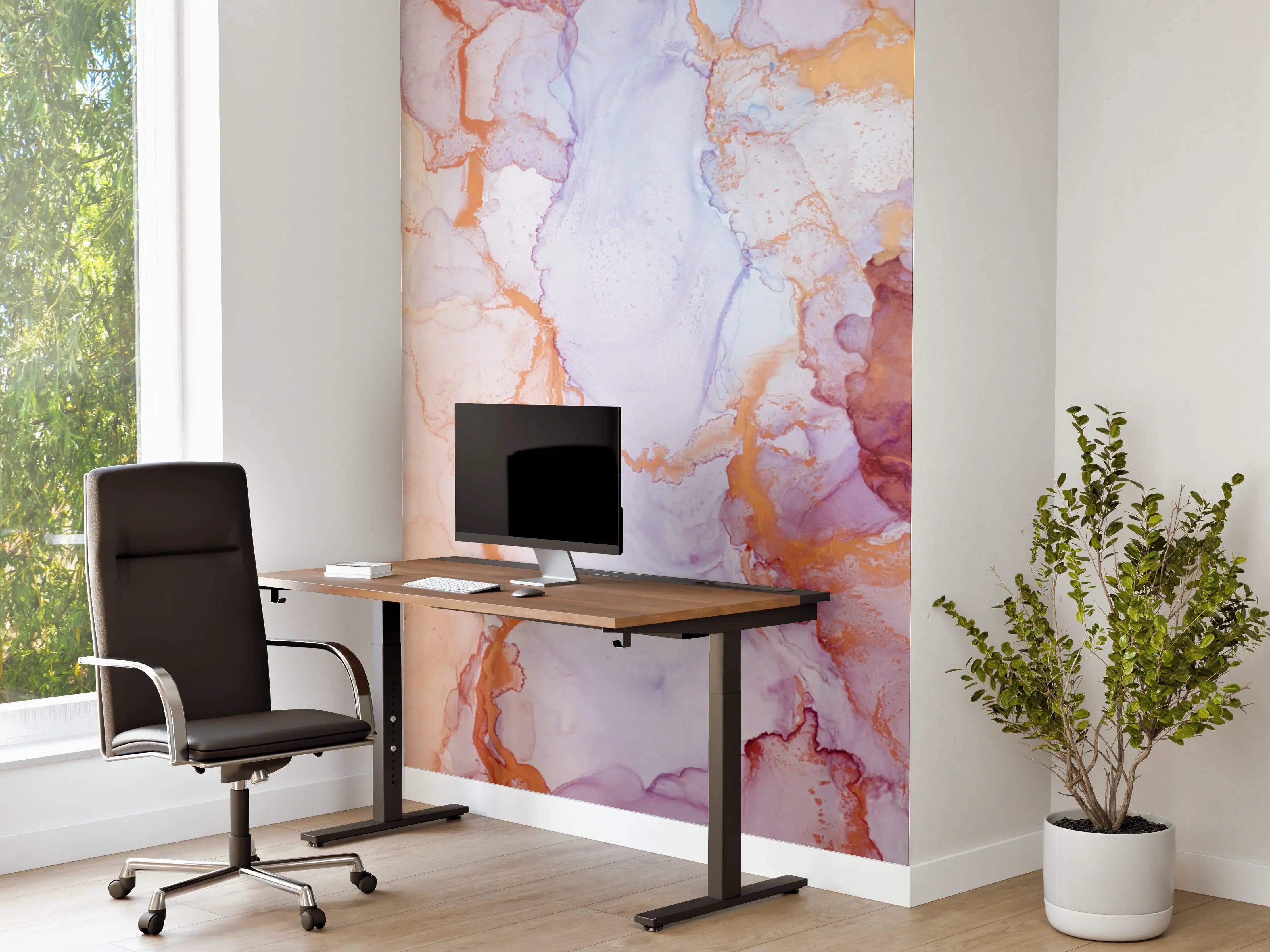 Büro Wandgestaltung - Weiche Wasserfarben in Pastelltönen