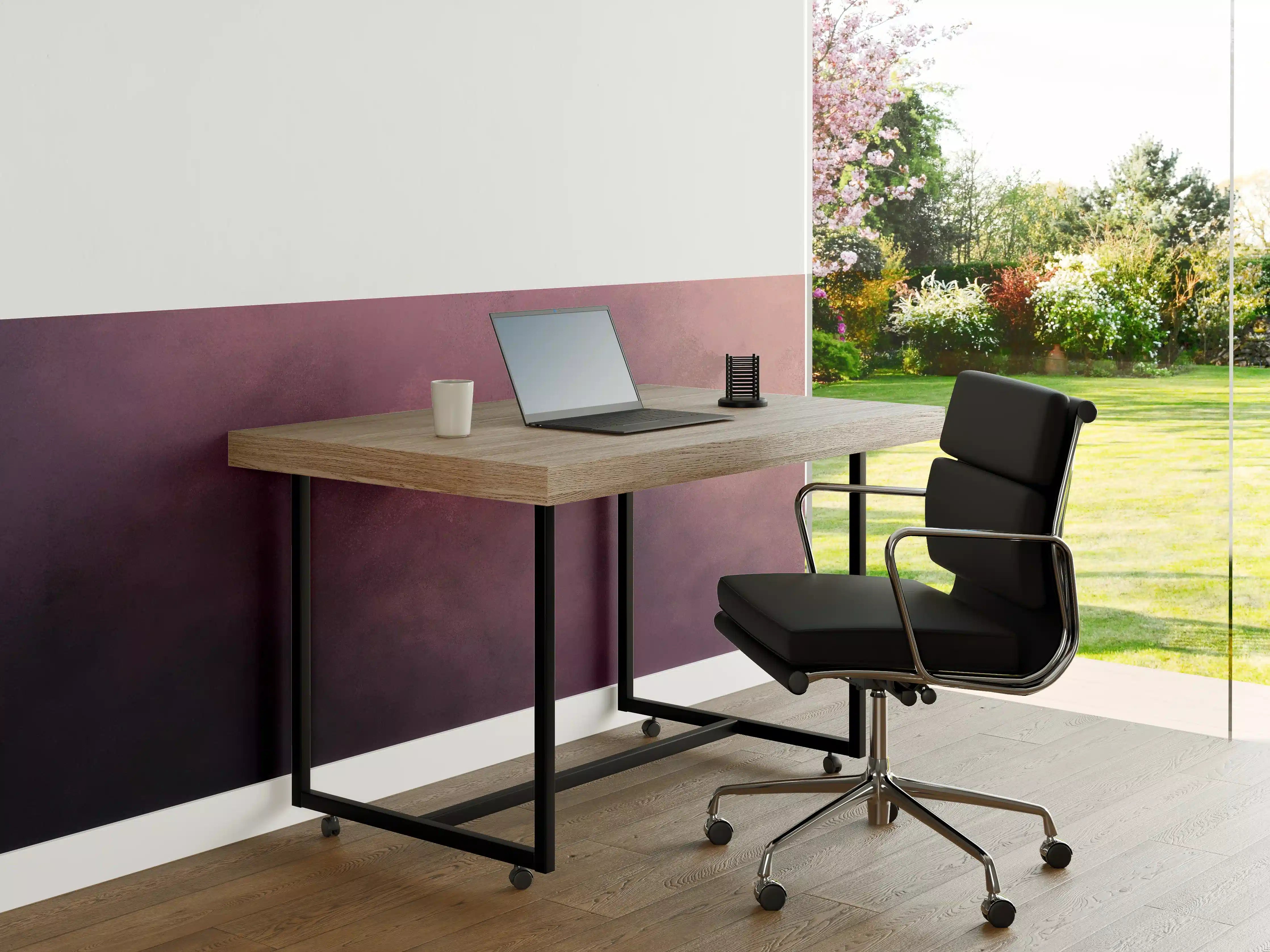 Büro Wandgestaltung - Weiche, verflochtene Farbverläufe in Pink und Grau