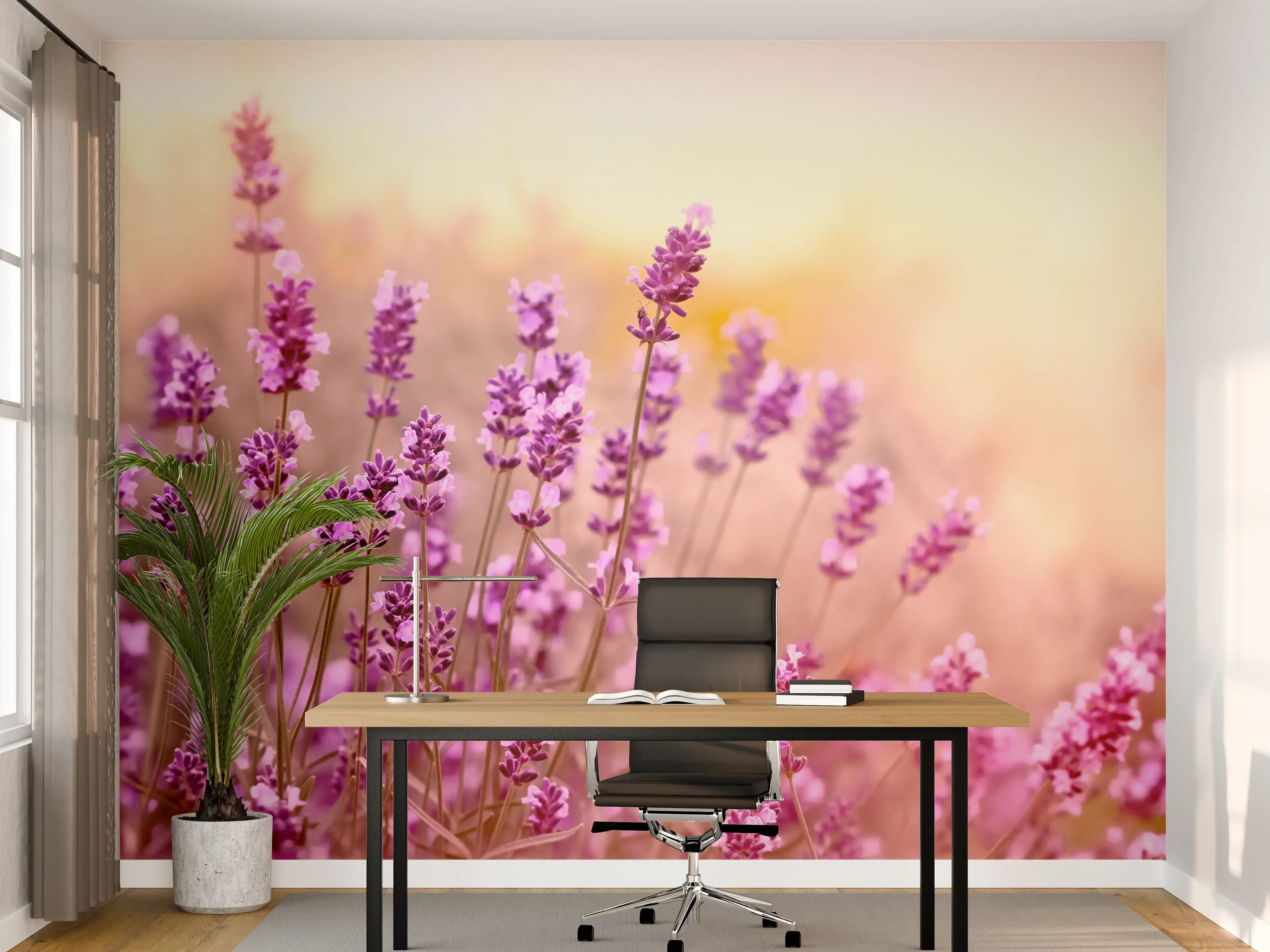 Büro Wandgestaltung - Weicher und selektiver Fokus auf Lavendelblüte