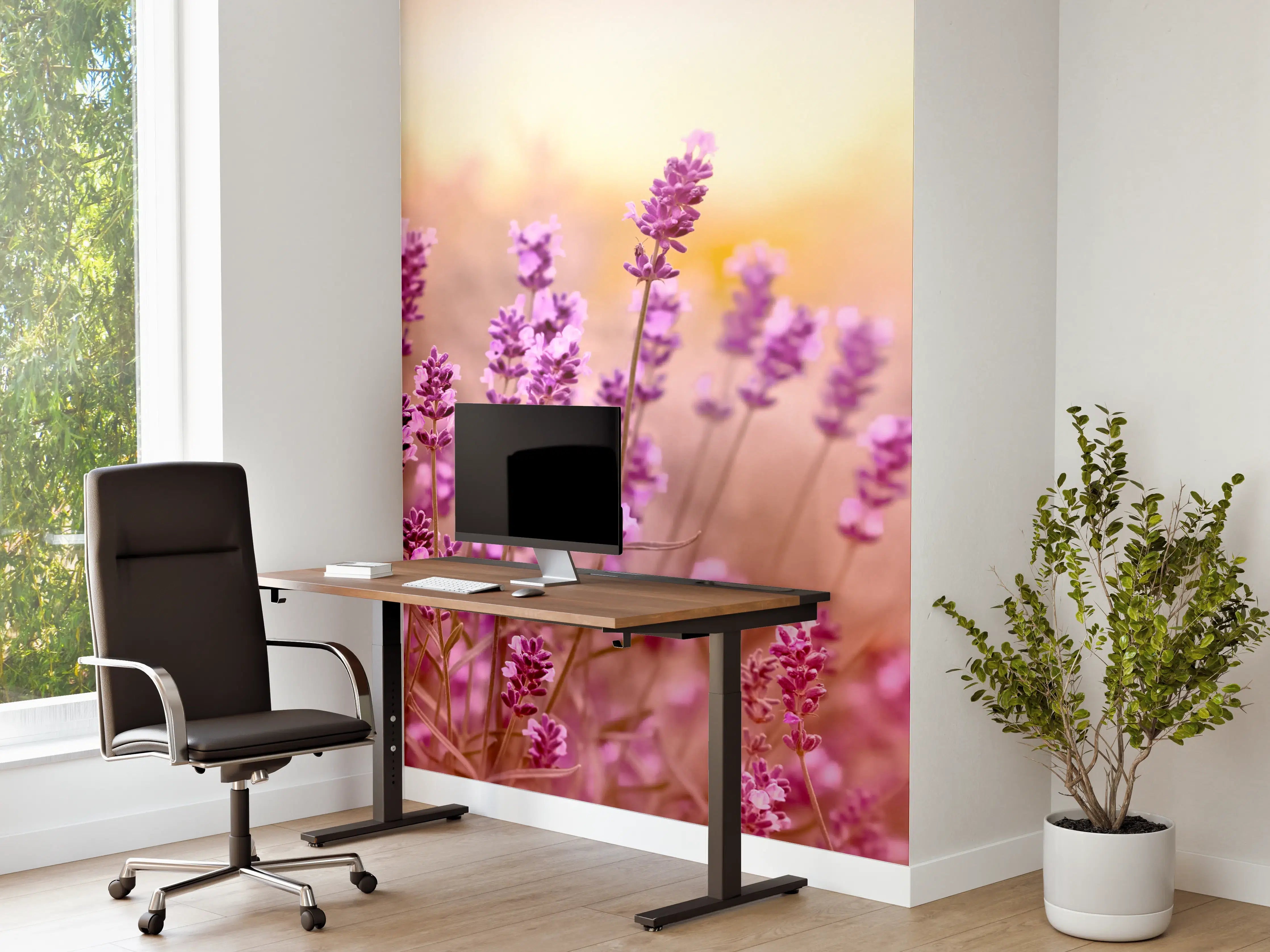 Büro Wandgestaltung - Weicher und selektiver Fokus auf Lavendelblüte