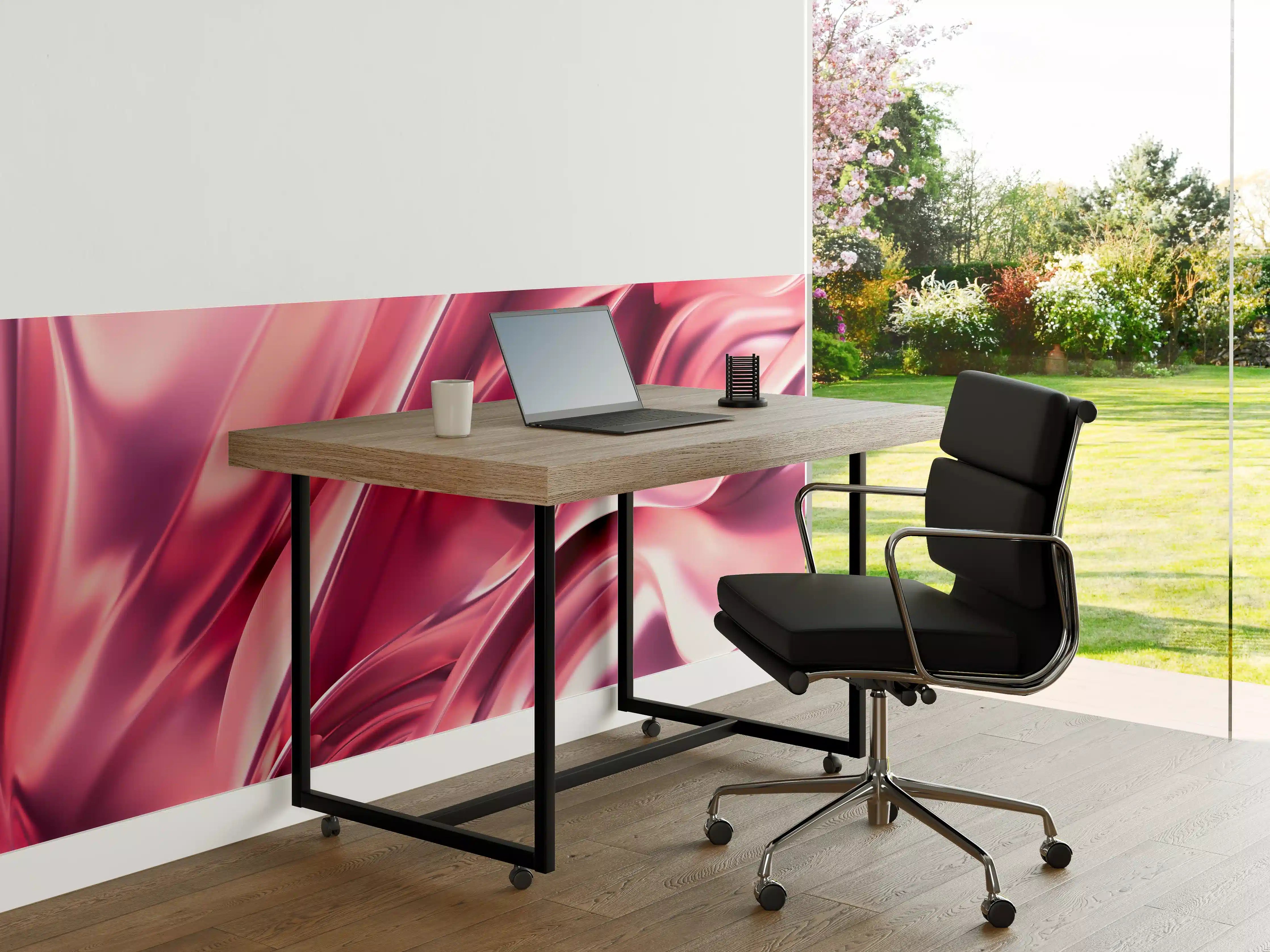 Büro Wandgestaltung - Weiches Pink mit Metallic-Glanz