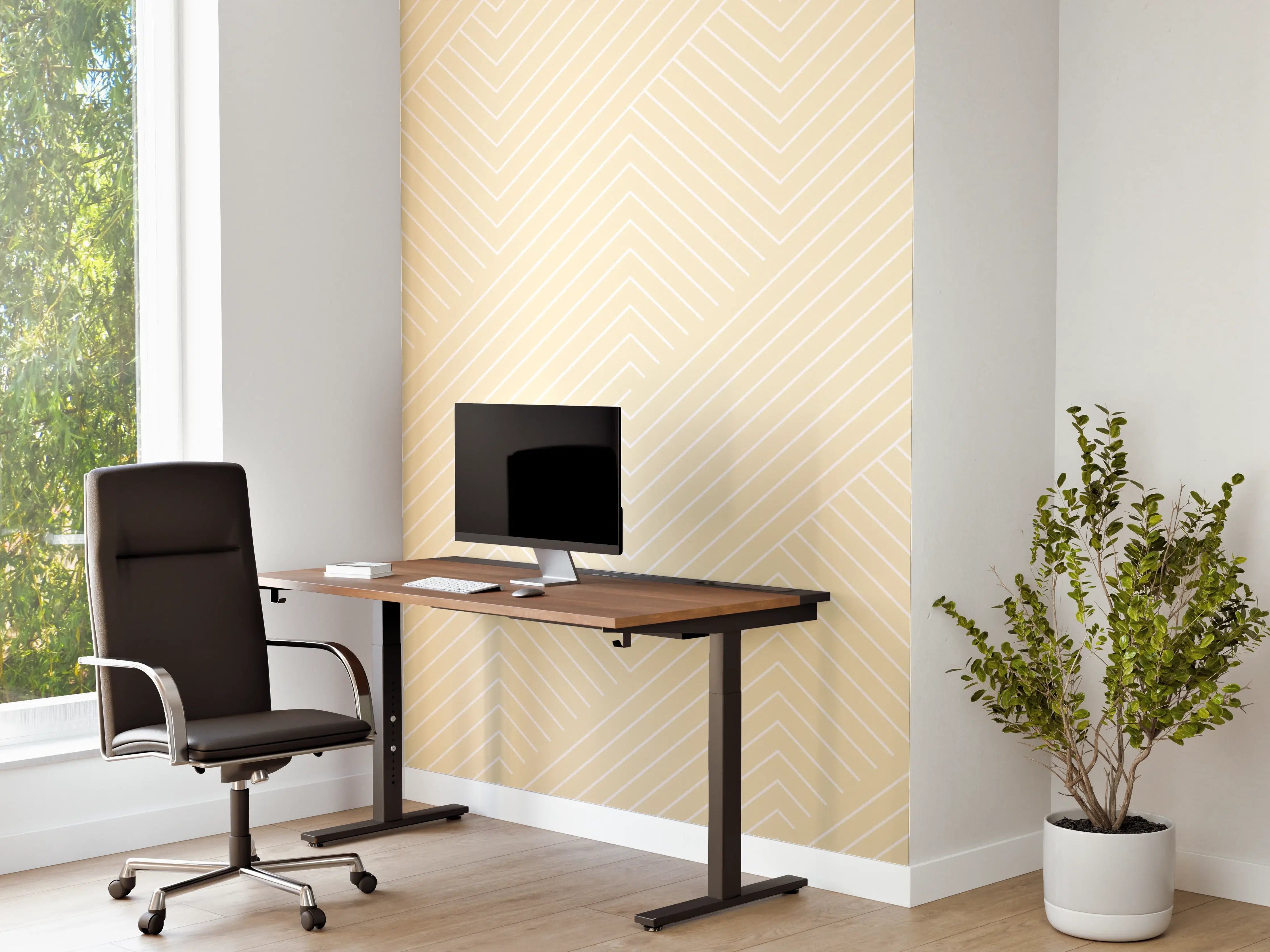 Büro Wandgestaltung - Weiß-Avorio-Geometrica-Muster