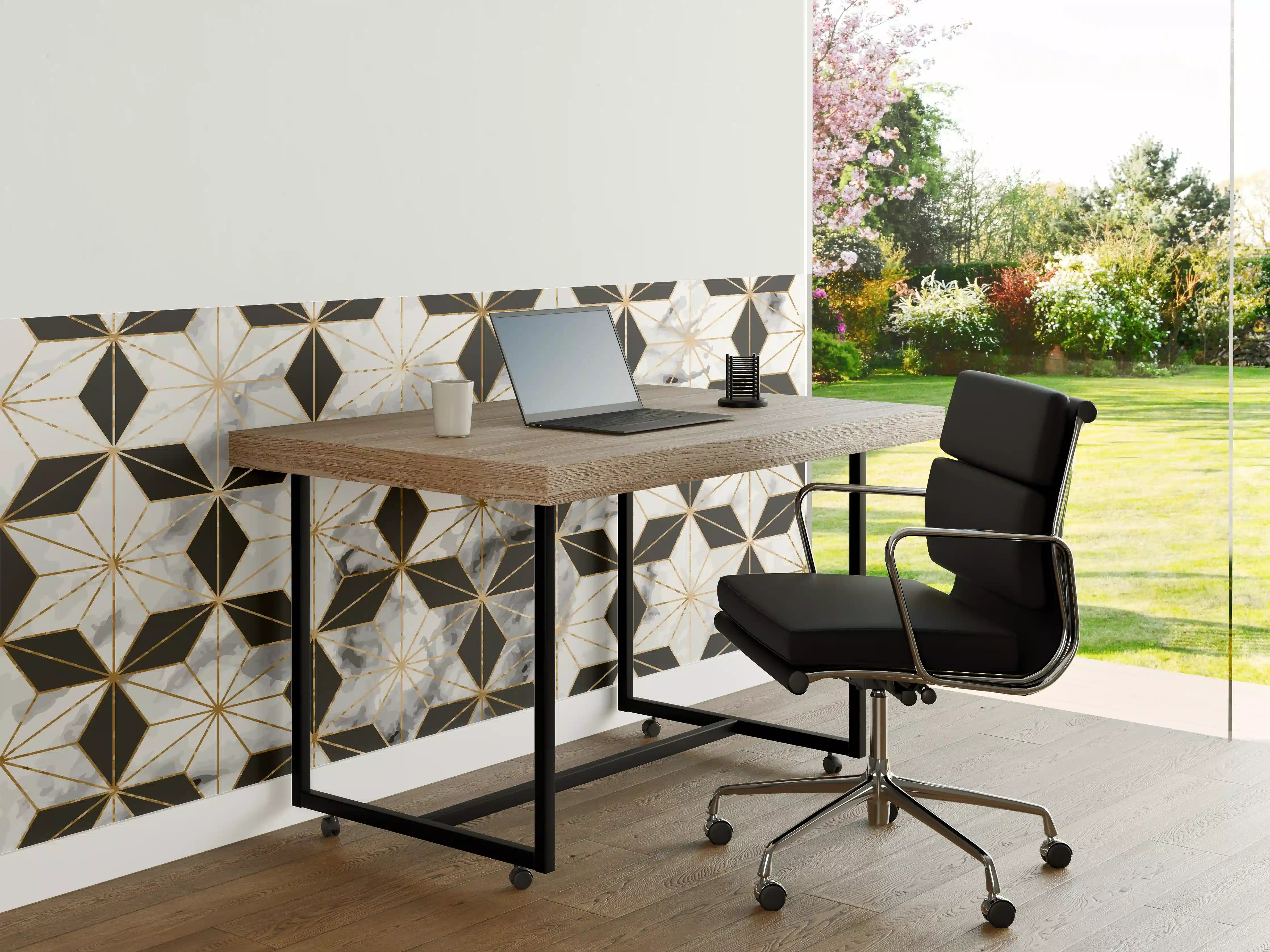 Büro Wandgestaltung - Weiß-Goldenes Musterdesign