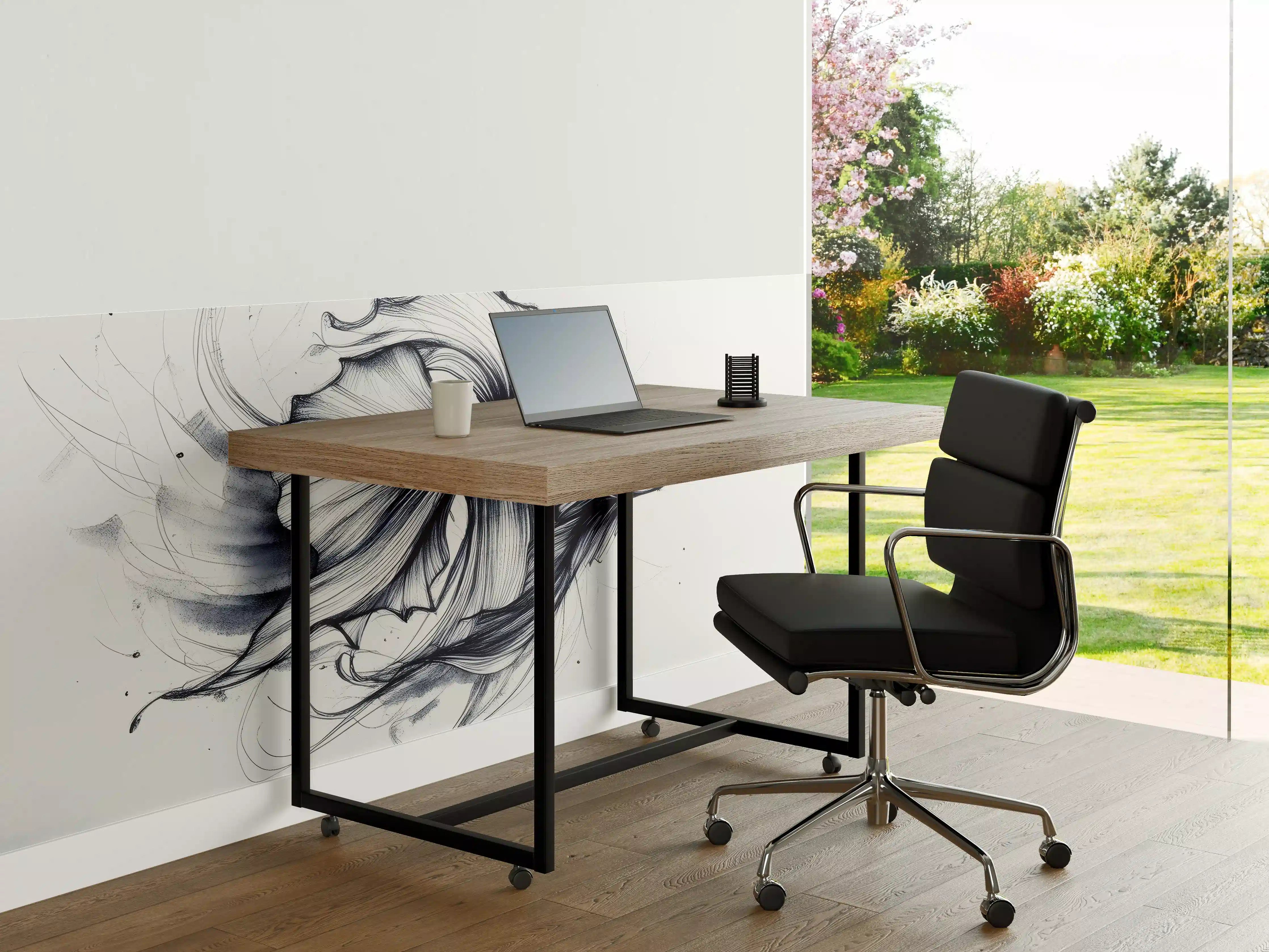 Büro Wandgestaltung - Weiß-Grau Betta-Fisch Illustration