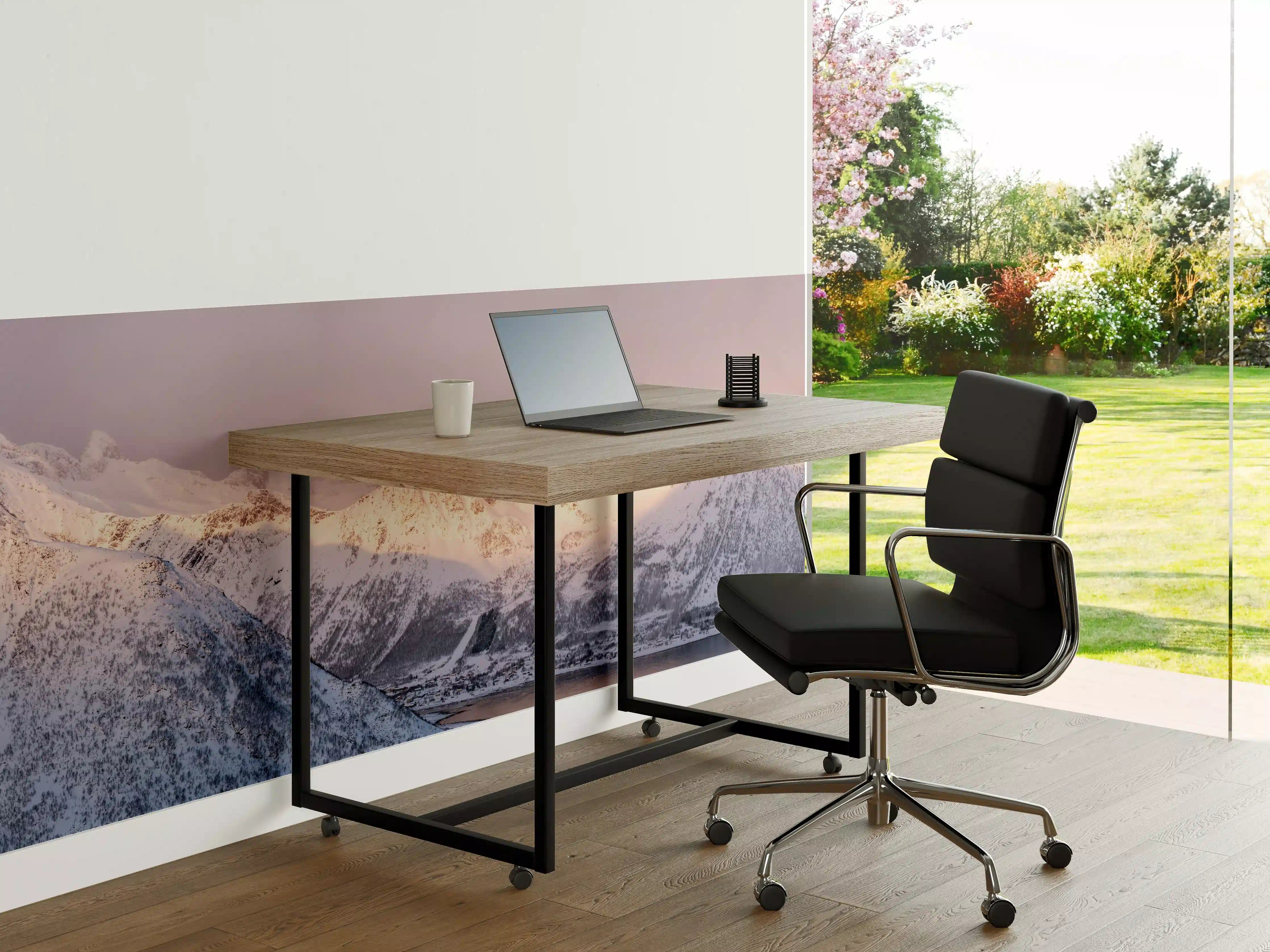 Büro Wandgestaltung - Weiß-Grau-Blau Bergpanorama Norwegen