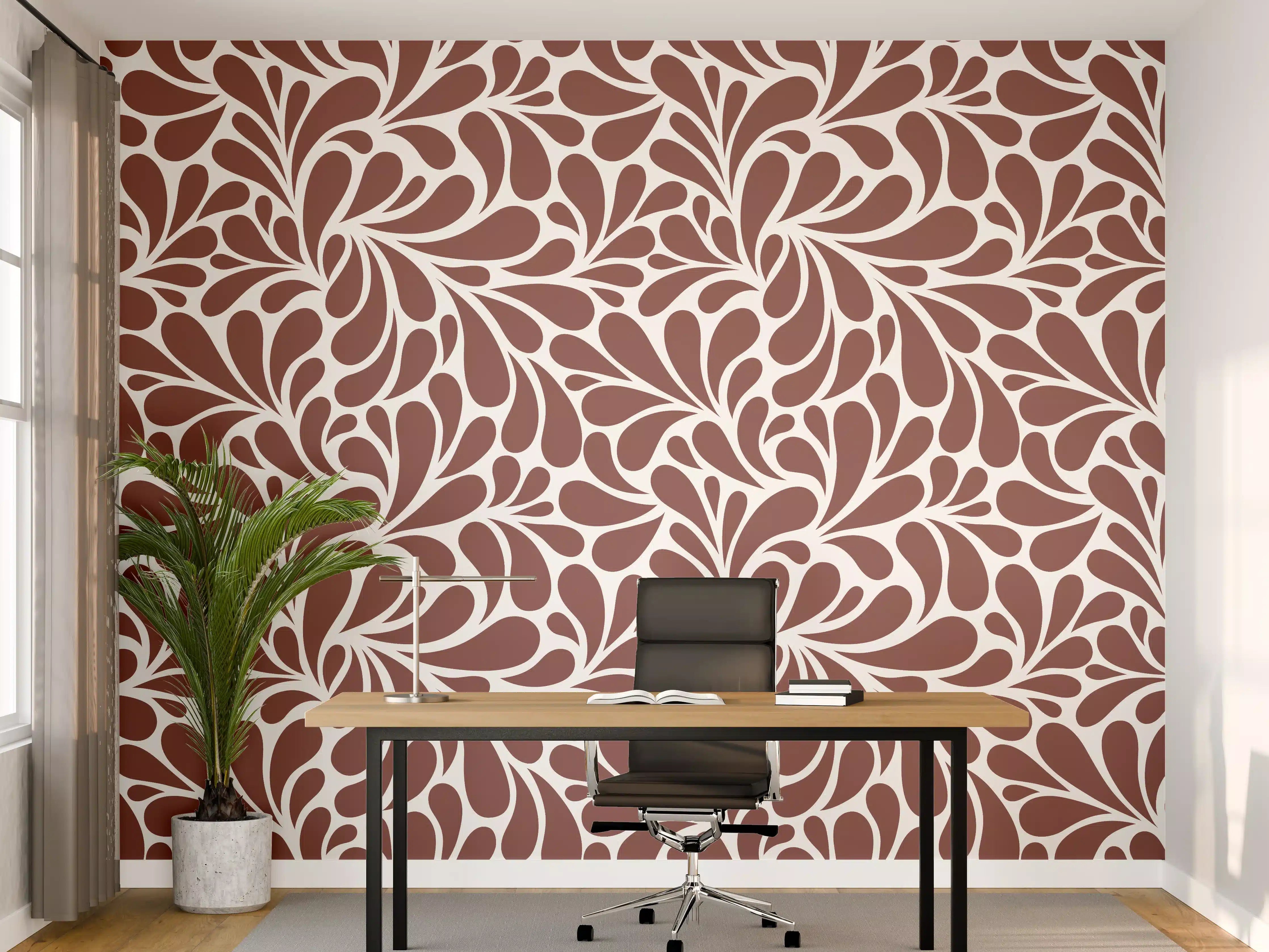 Büro Wandgestaltung - Weiß-Grau-Motive mit floralem Design