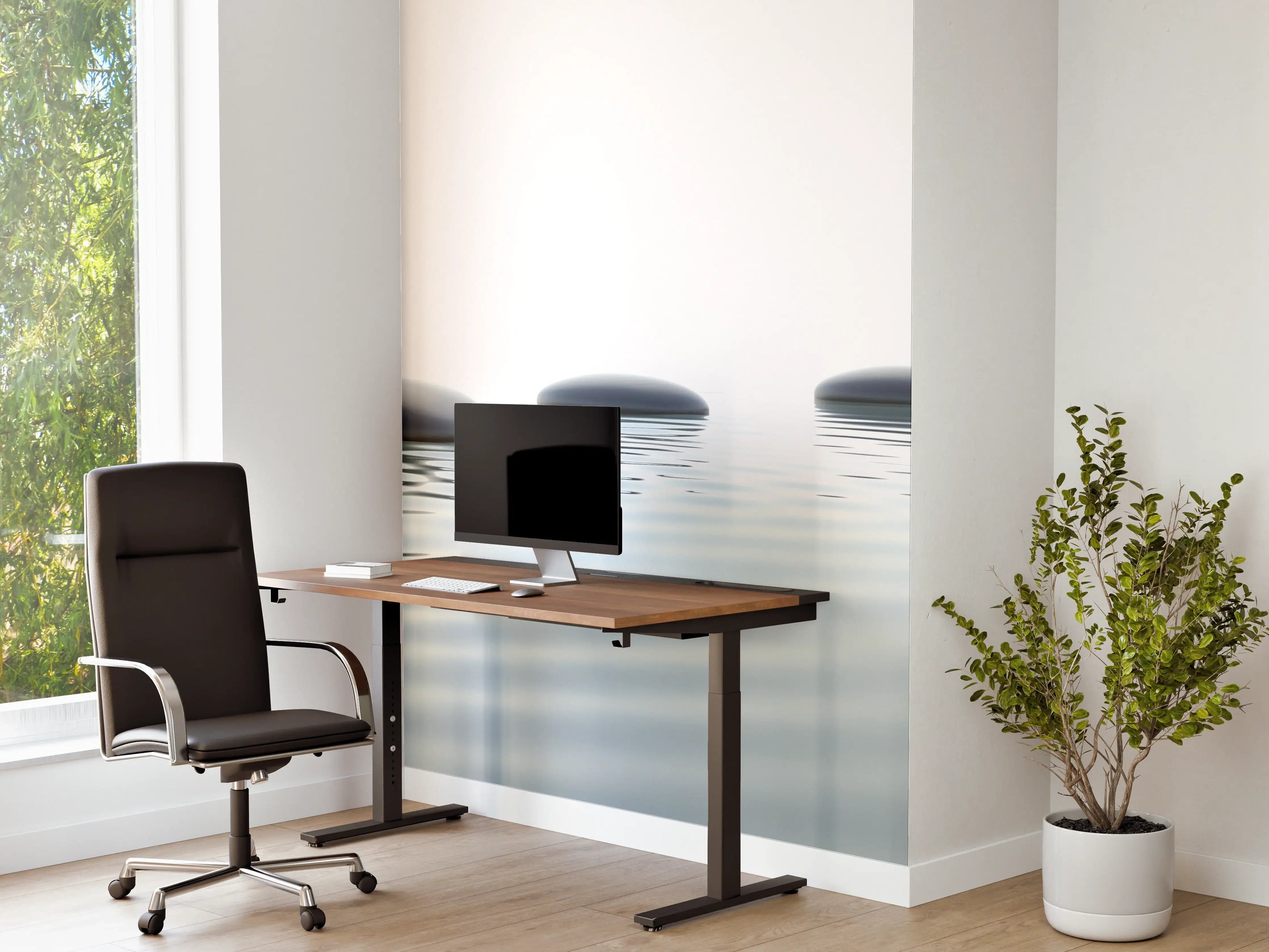 Büro Wandgestaltung - Weiß-Grau Wassersteine