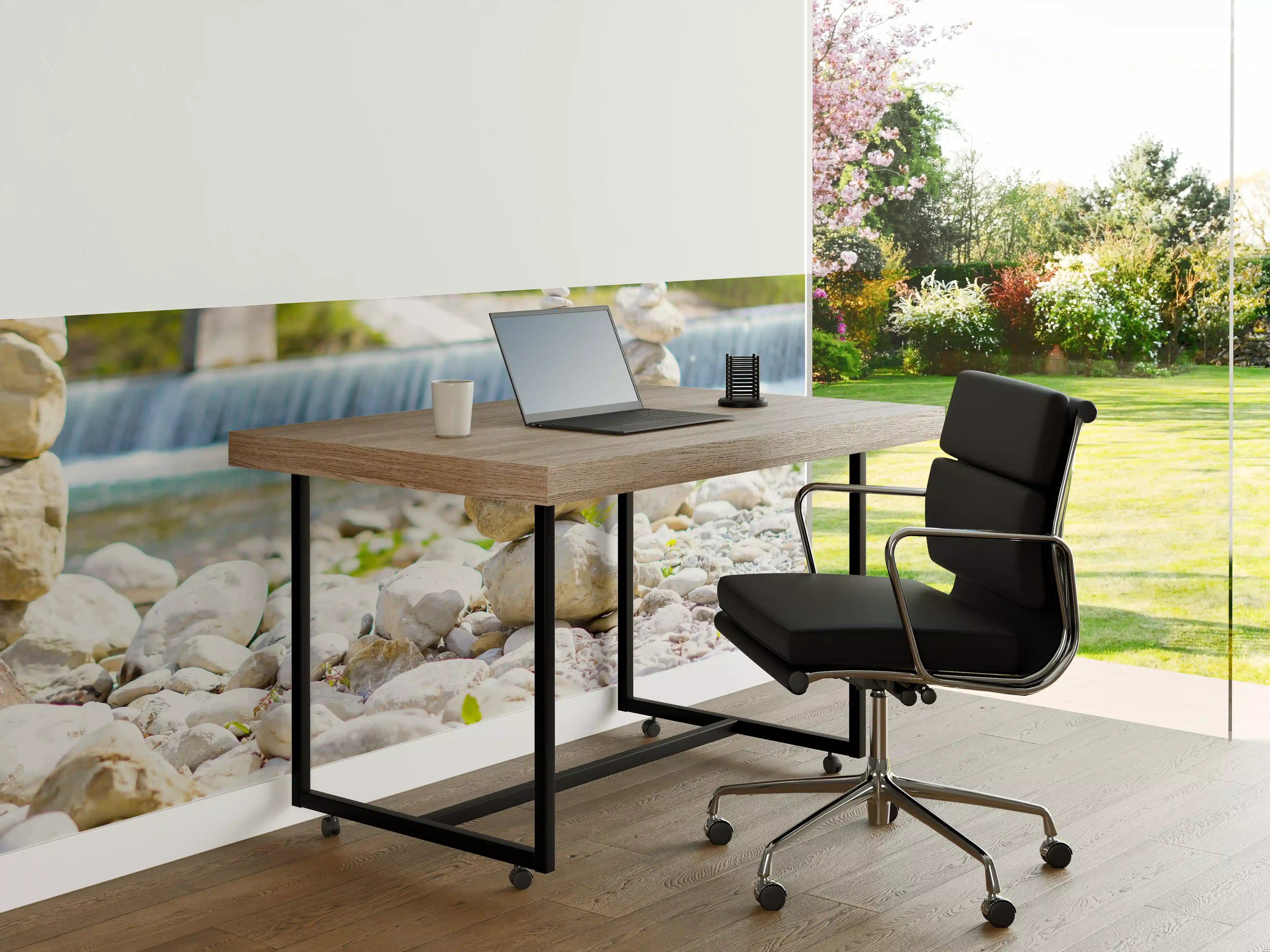 Büro Wandgestaltung - Weiß-Graue Flusssteinbalance
