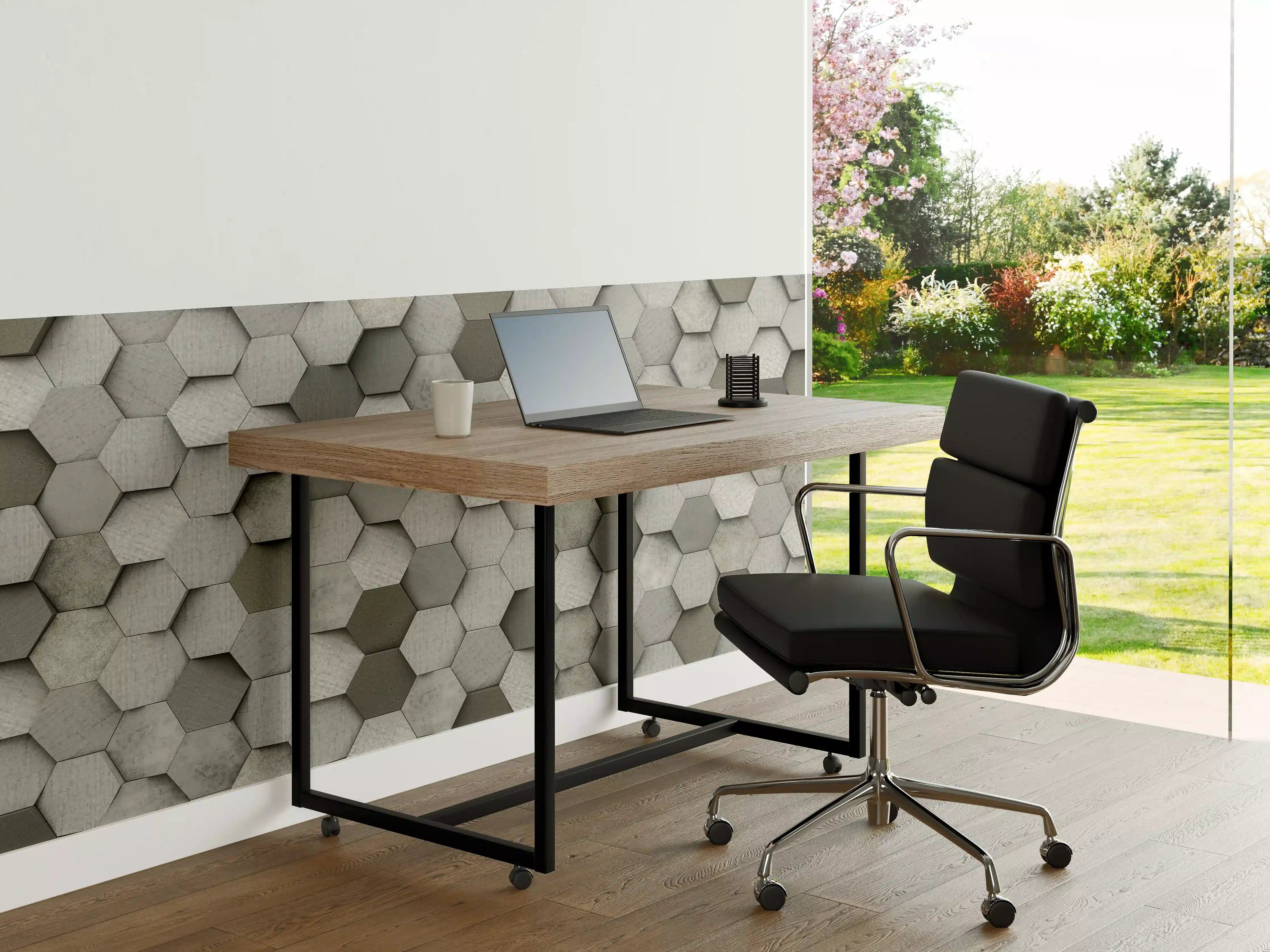 Büro Wandgestaltung - Weiß-Graue Hexagon Struktur