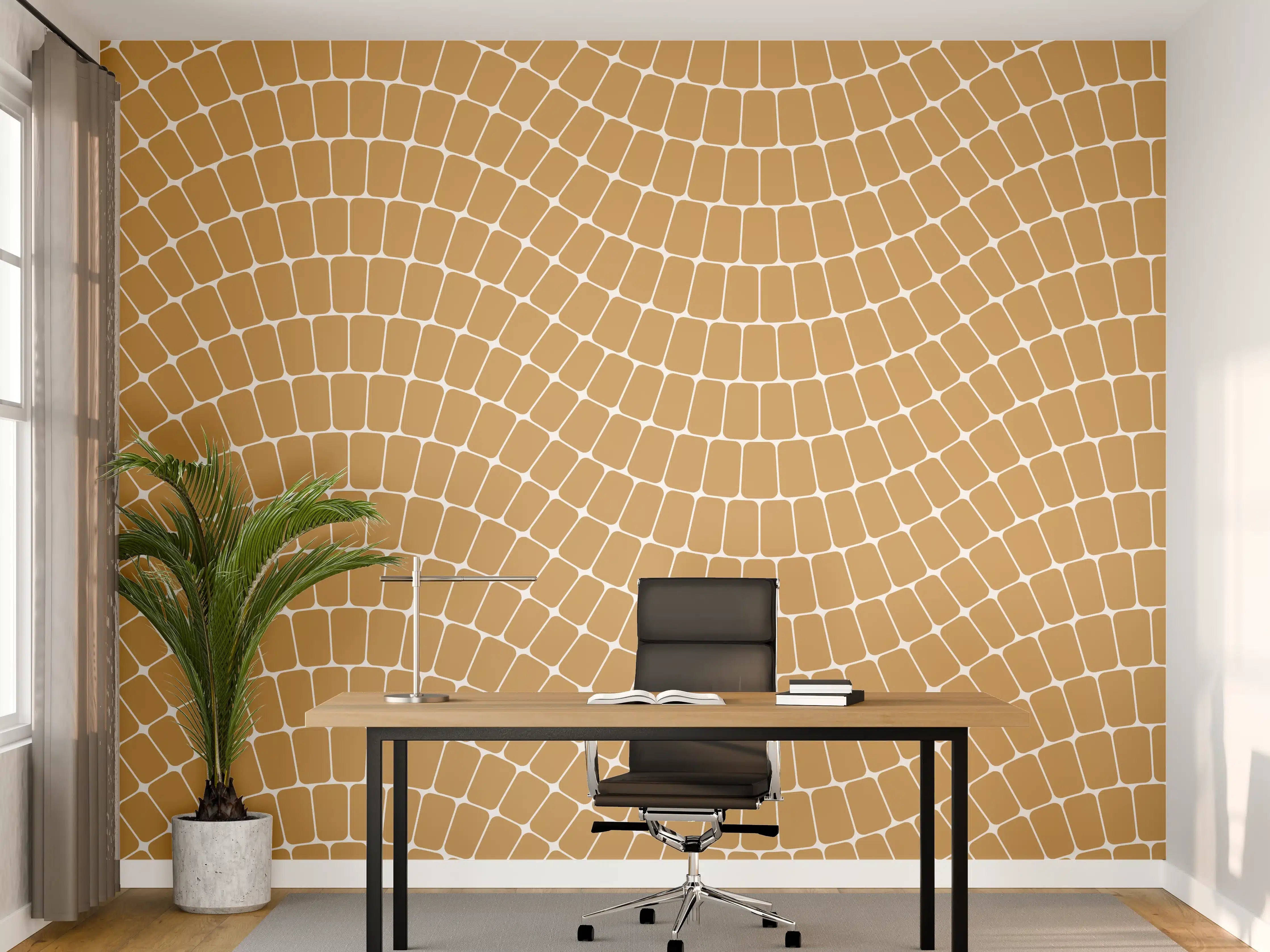 Büro Wandgestaltung - Weiß-Graue Wellen-Textur
