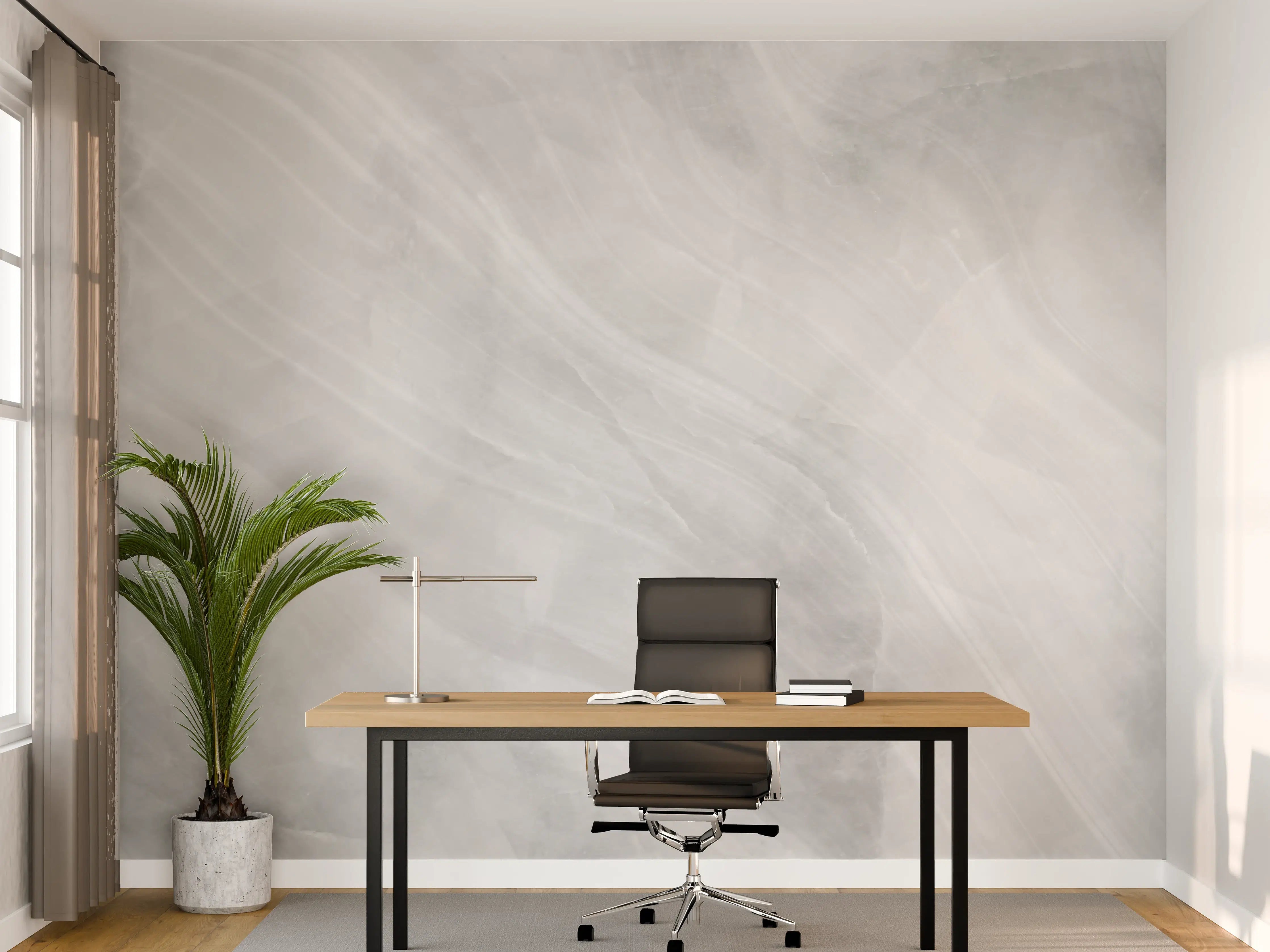 Büro Wandgestaltung - Weiß-Grauer Marmor