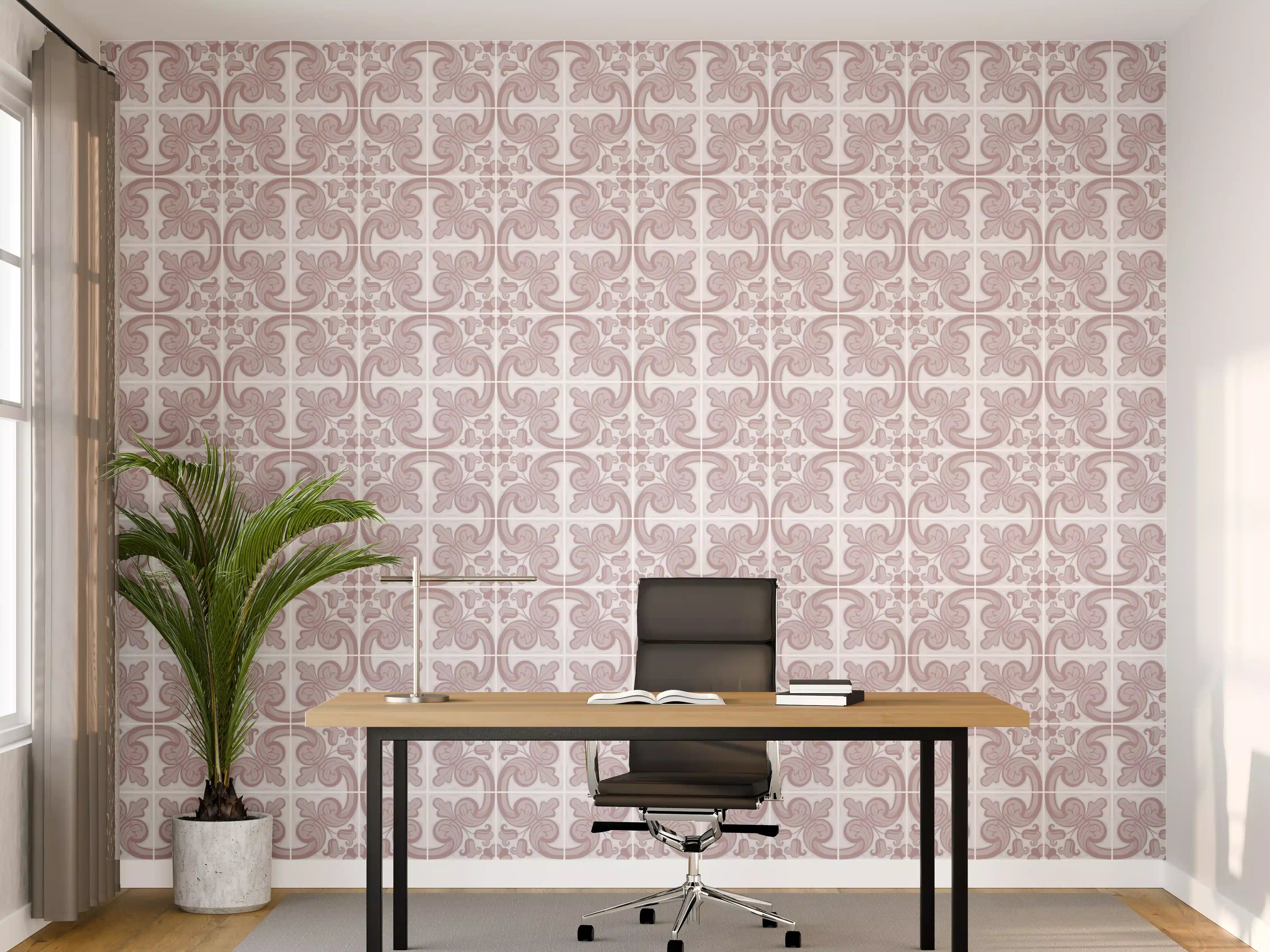 Büro Wandgestaltung - Weiß-Graues Geometrisches Muster