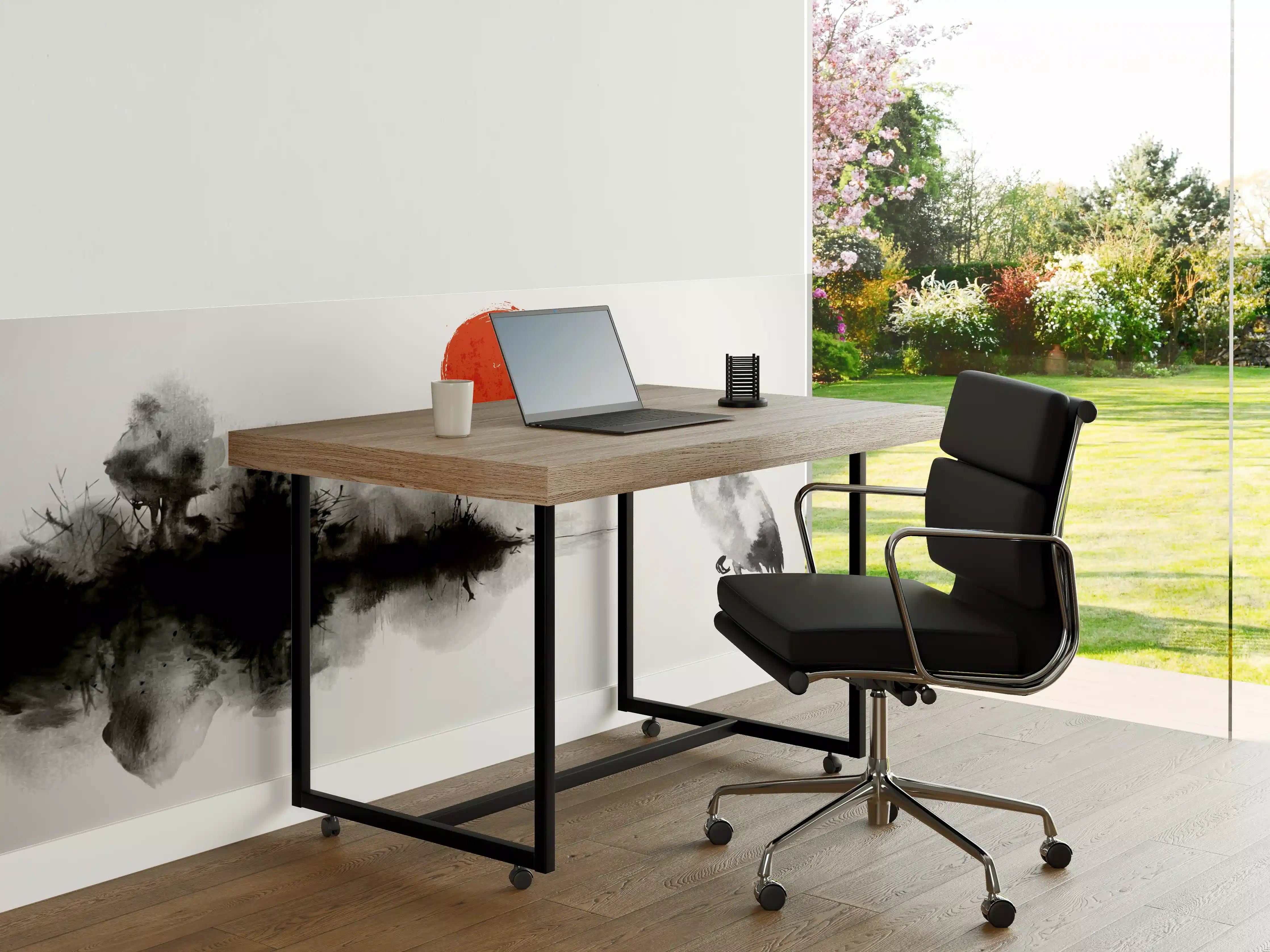 Büro Wandgestaltung - Weiß-Schwarze Kranich Malerei