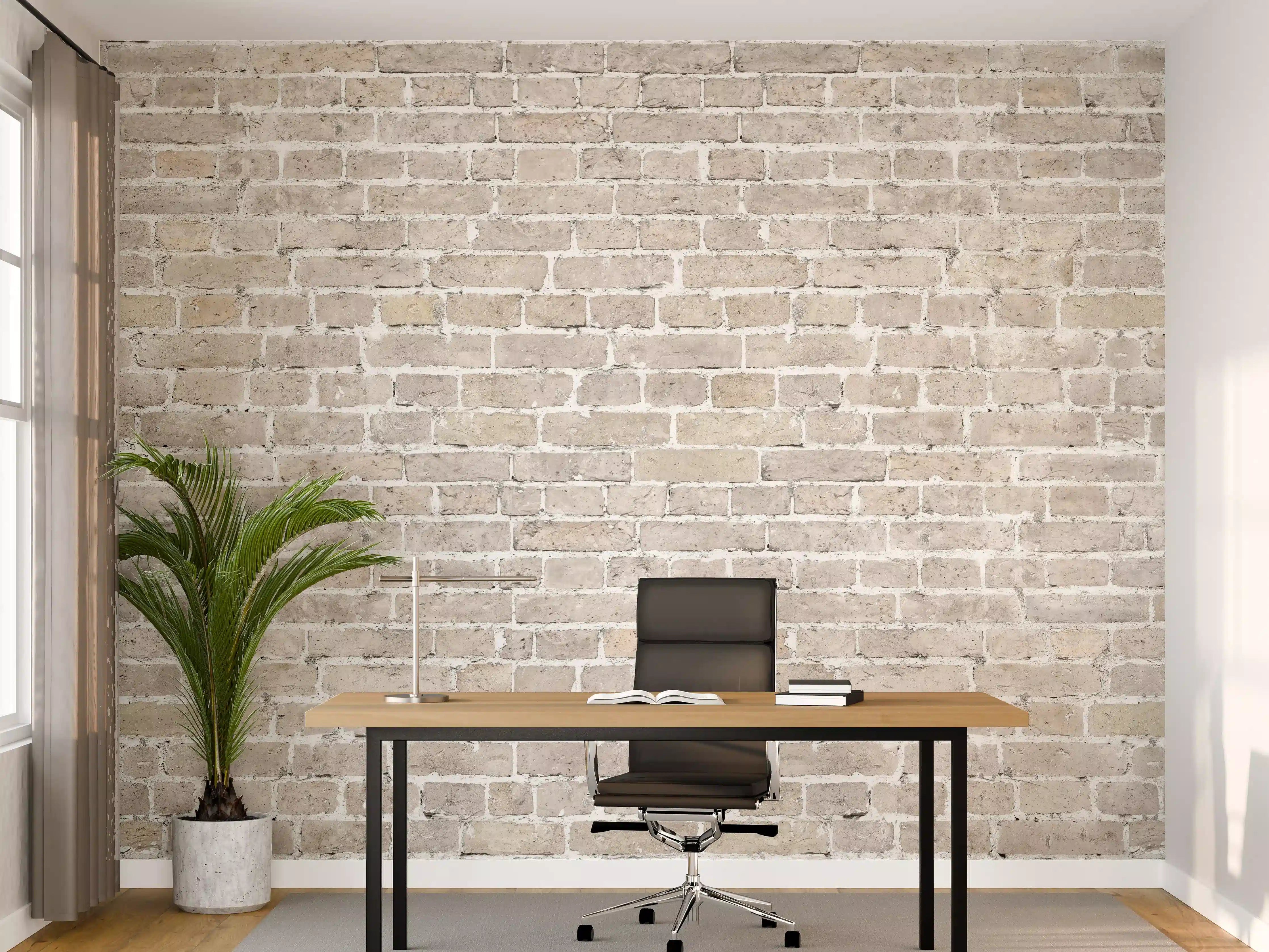 Büro Wandgestaltung - Weiß gewaschenes altes Mauerpanorama