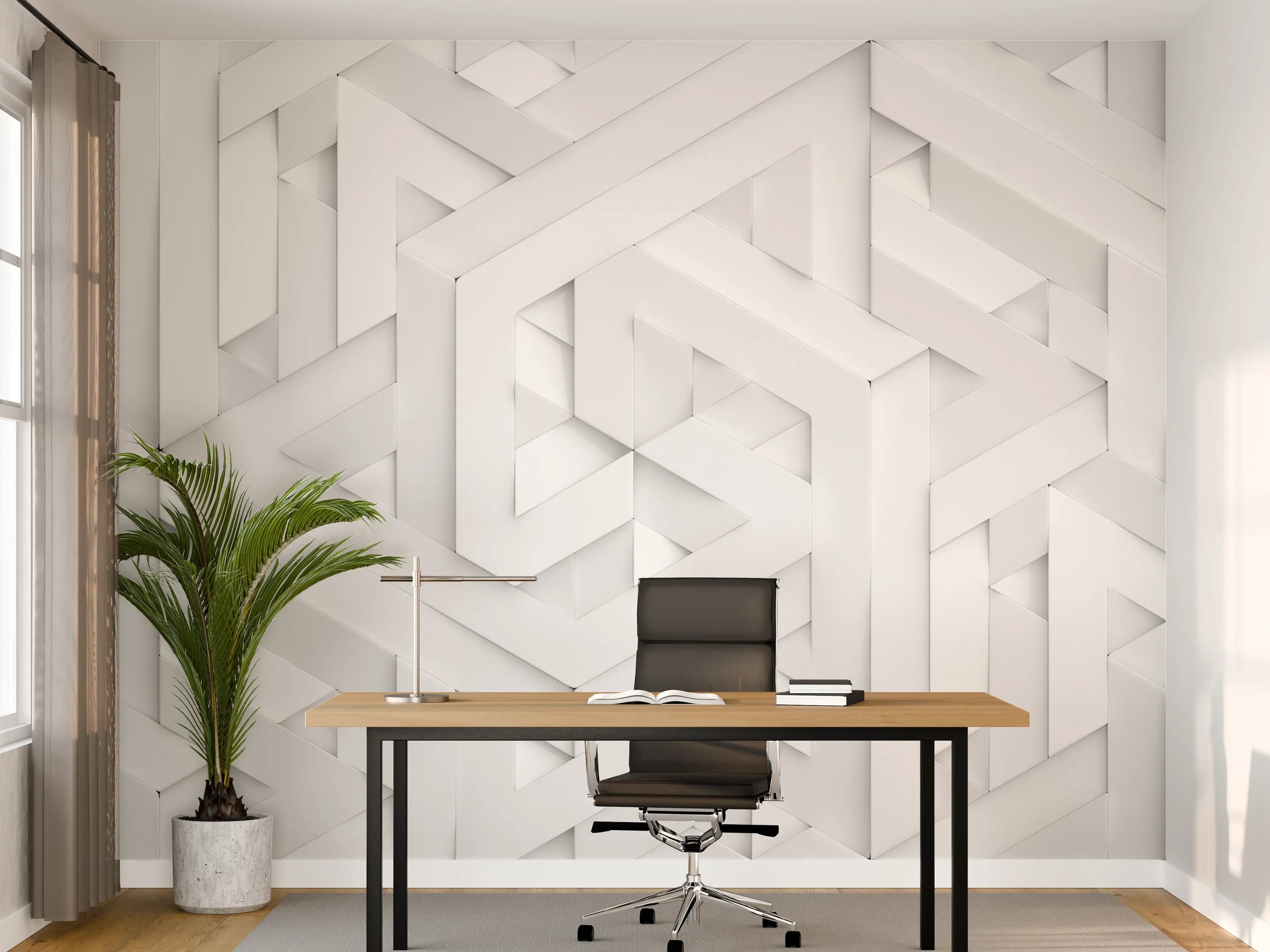 Büro Wandgestaltung - Weiße 3D Darstellung 