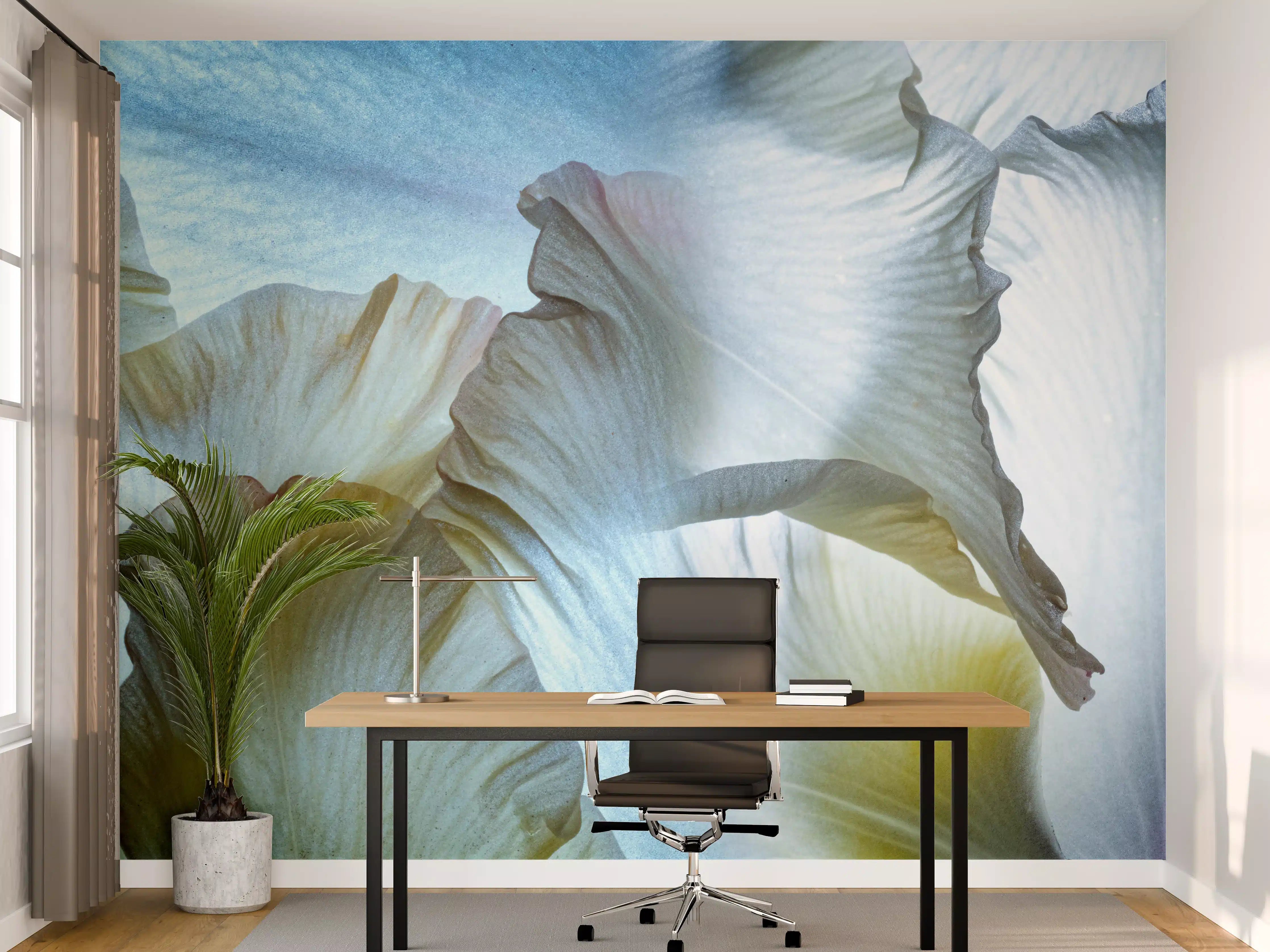 Büro Wandgestaltung - Weiße Blüten Petal Texture