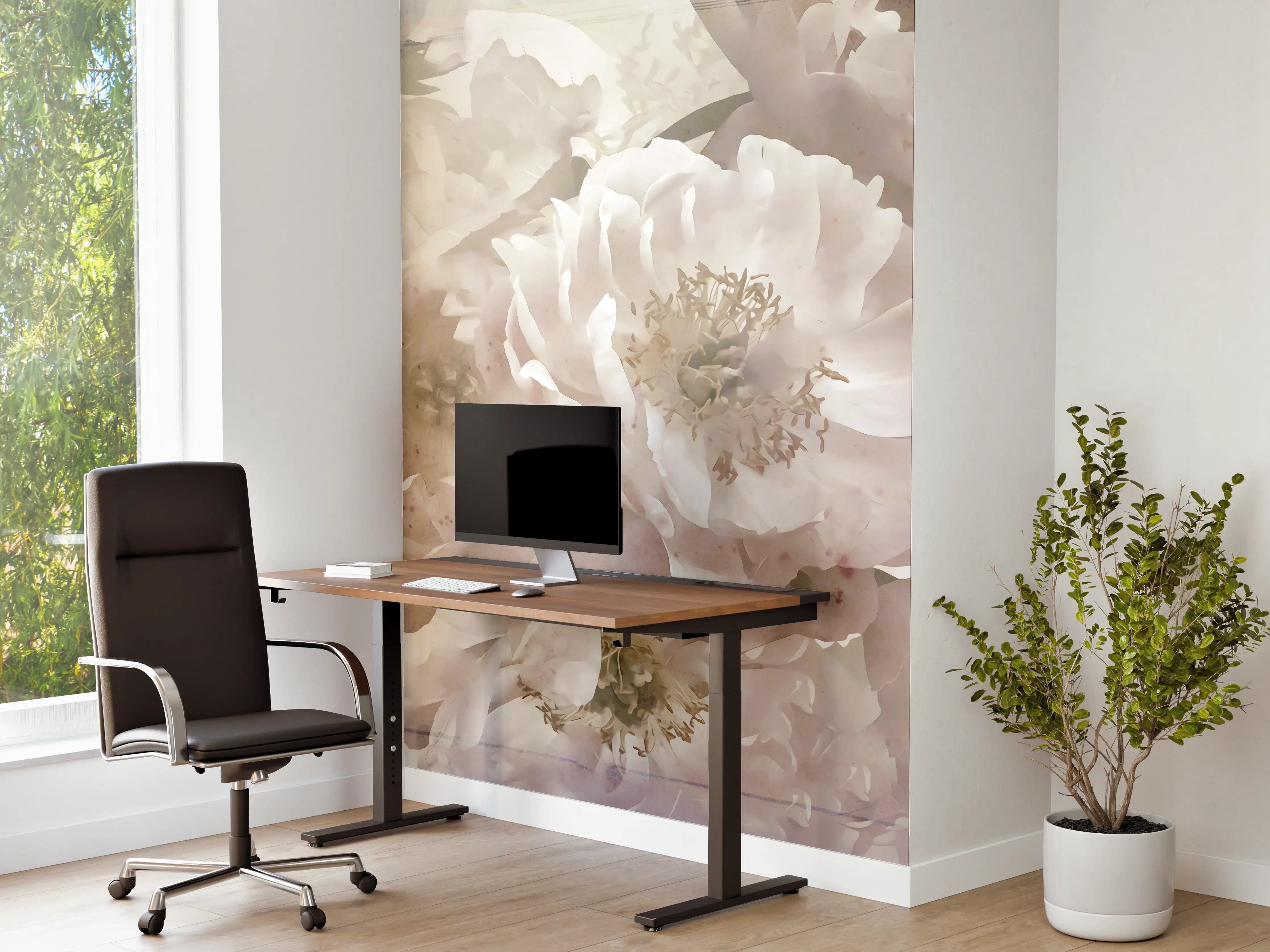Büro Wandgestaltung - Weiße Blume - Darstellung