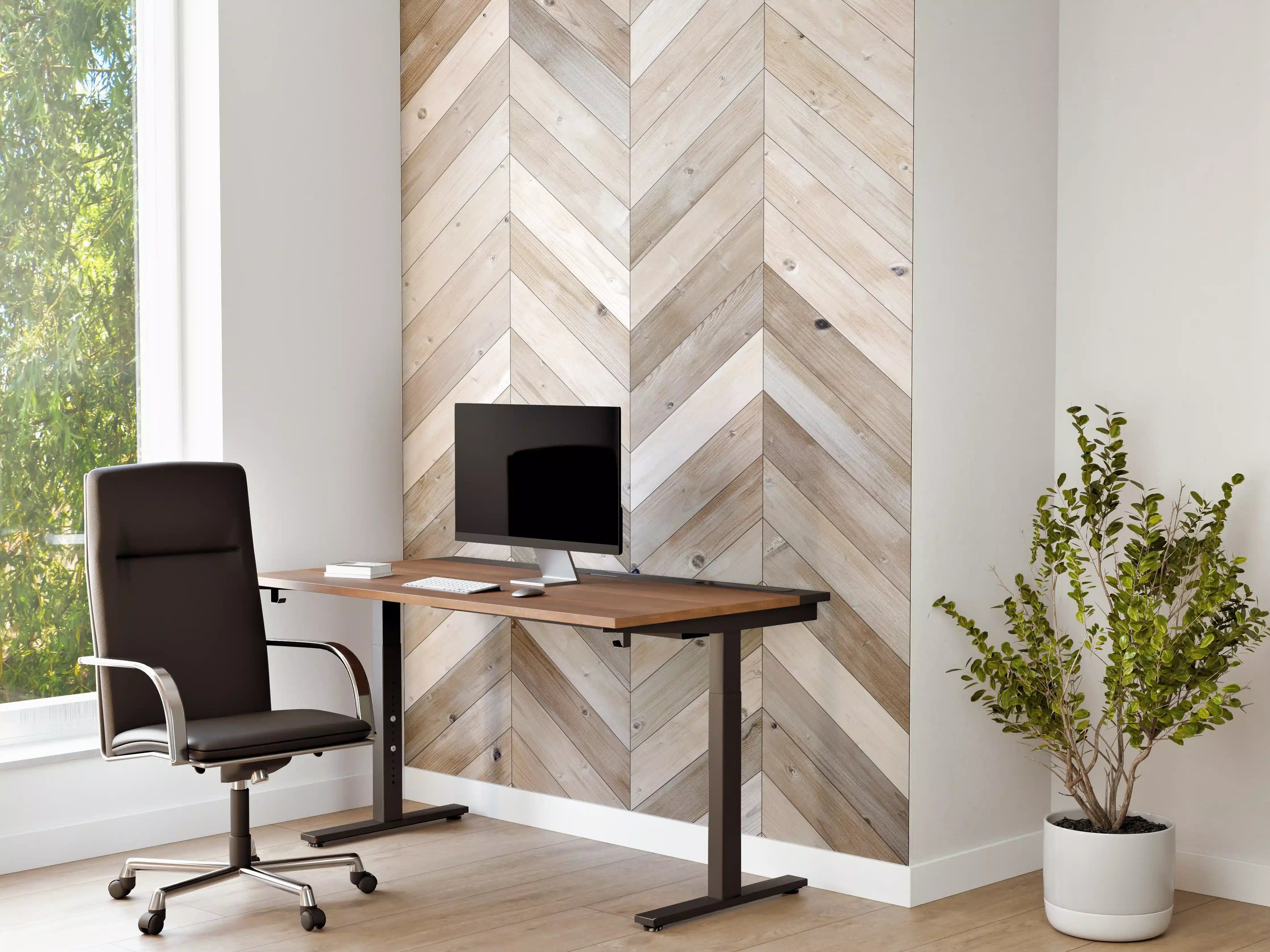 Büro Wandgestaltung - Weiße Chevron Textur