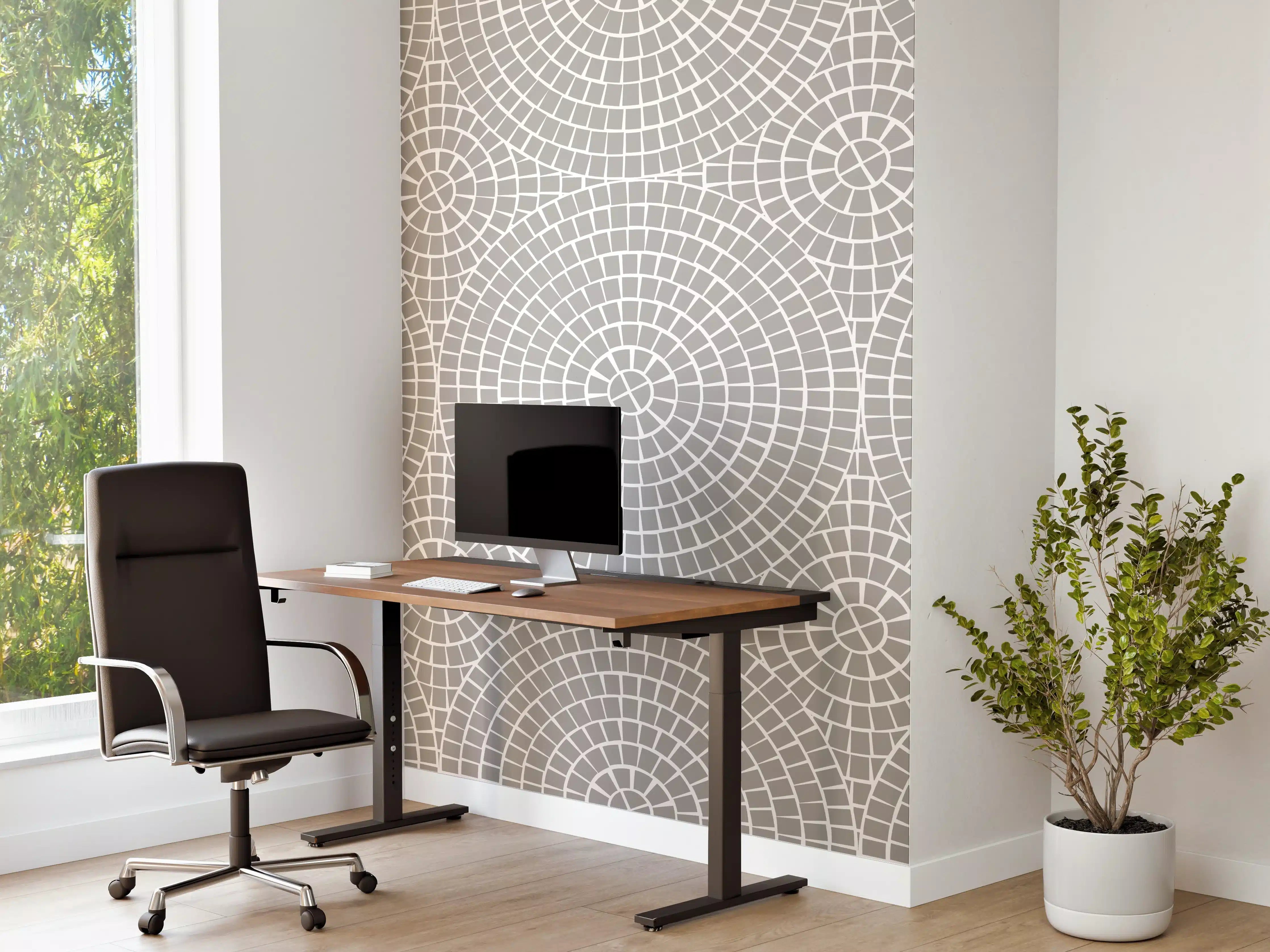 Büro Wandgestaltung - Weiße Grautöne Mosaikfliese