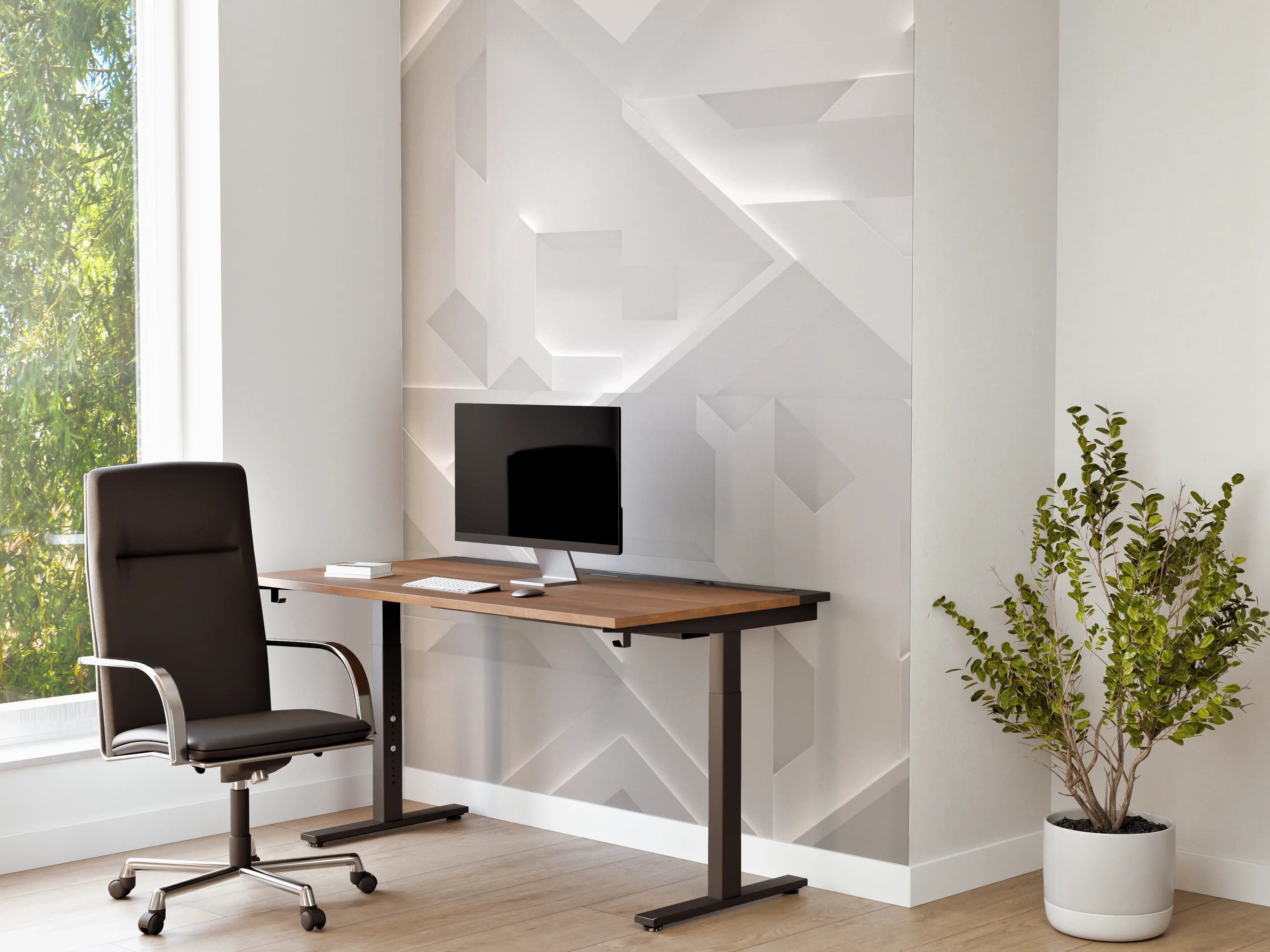 Büro Wandgestaltung - Weiße Marmor-Textur mit subtilen Schatten