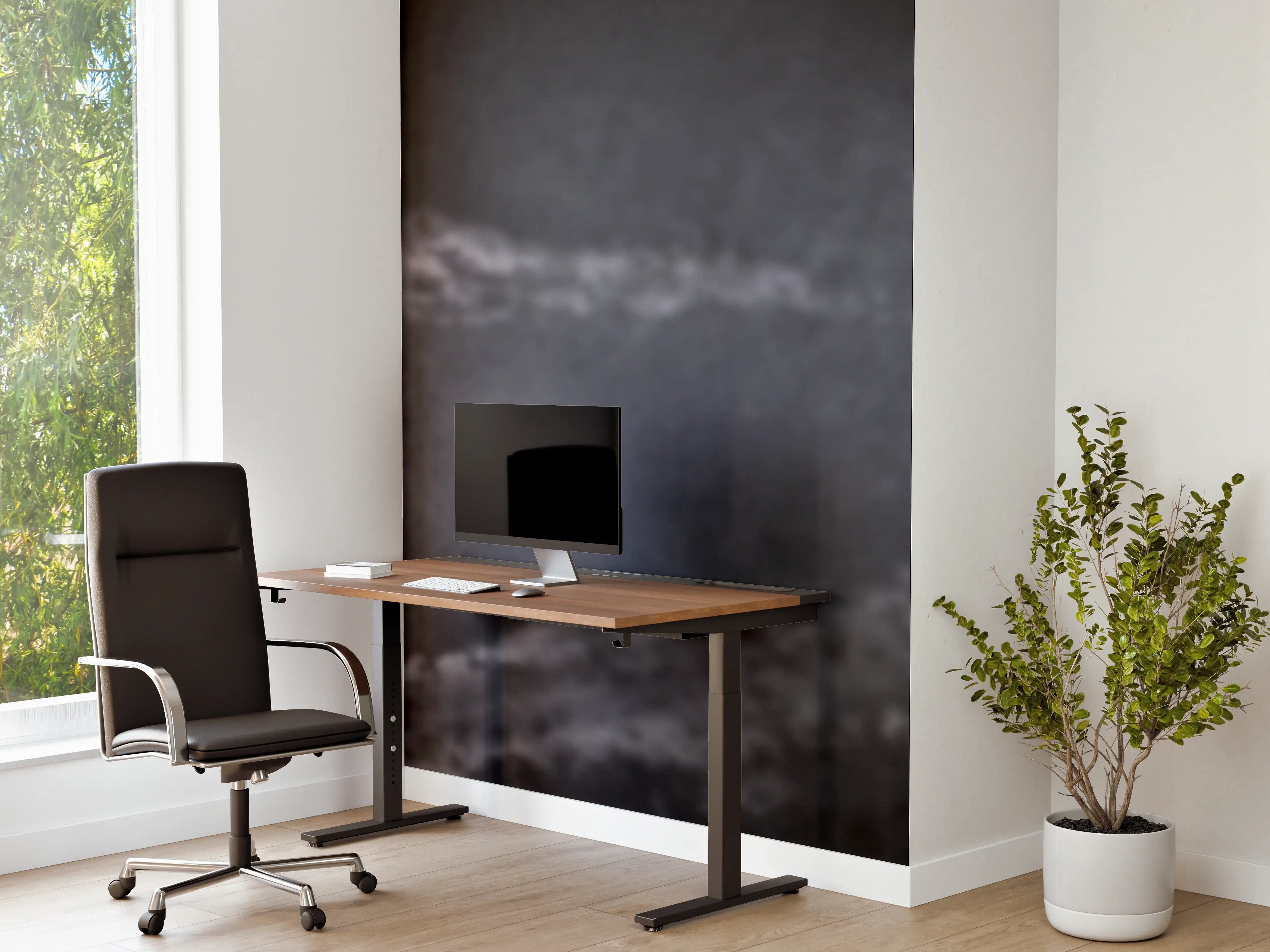 Büro Wandgestaltung - Weiße Orchideen auf Marmor