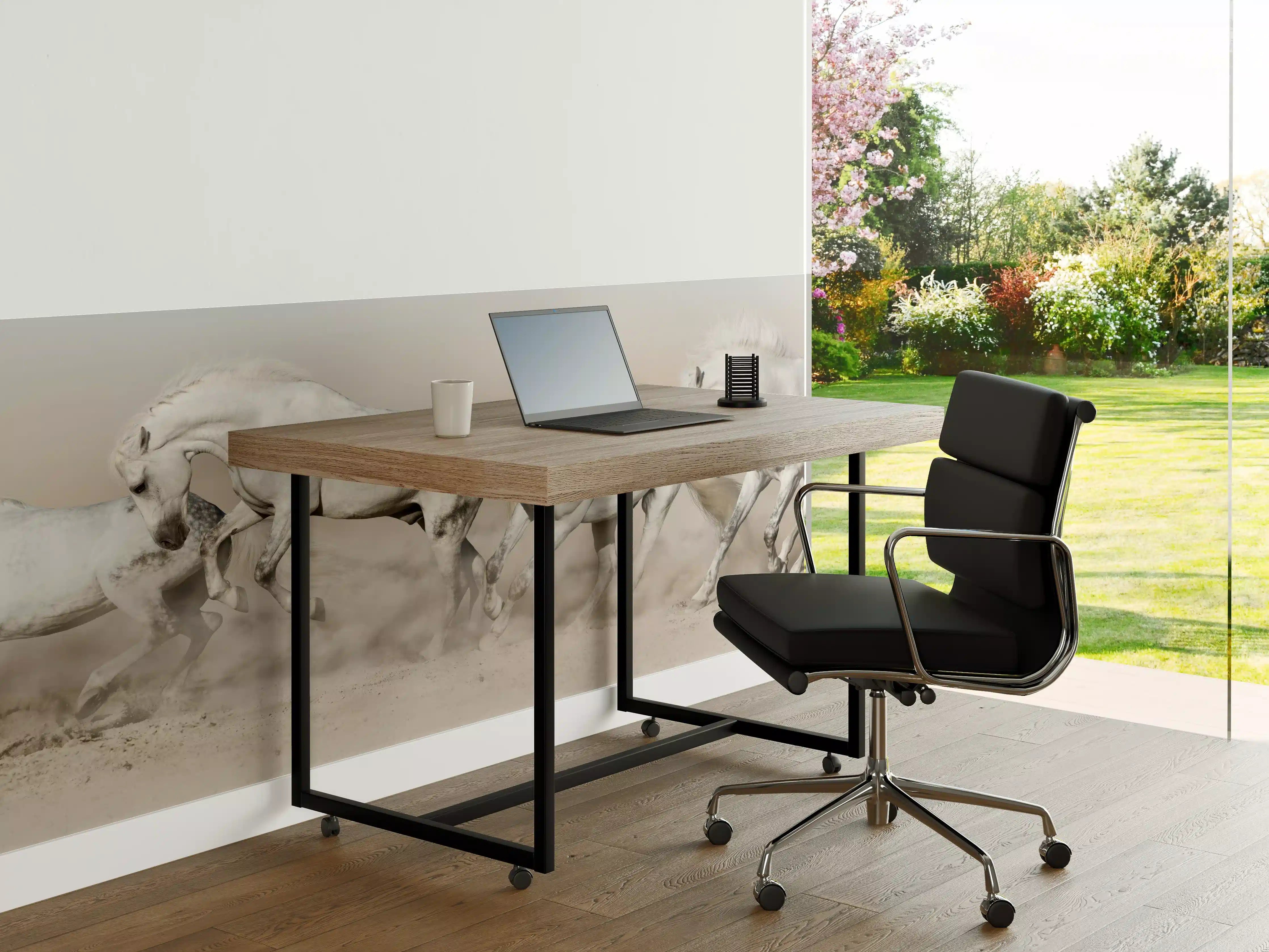 Büro Wandgestaltung - Weiße Pferdeherde Wüstenstaub