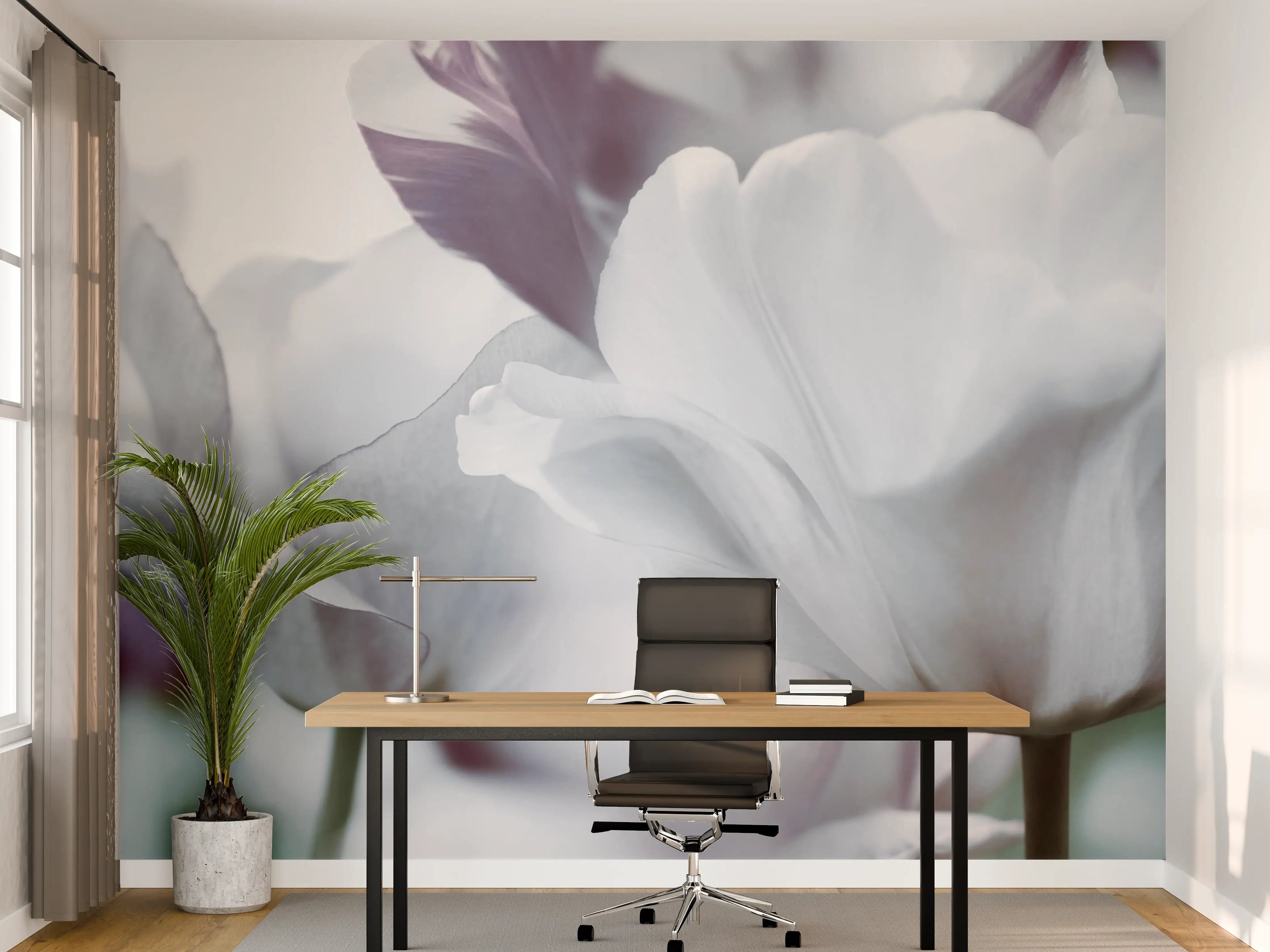 Büro Wandgestaltung - Weiße Tulpen