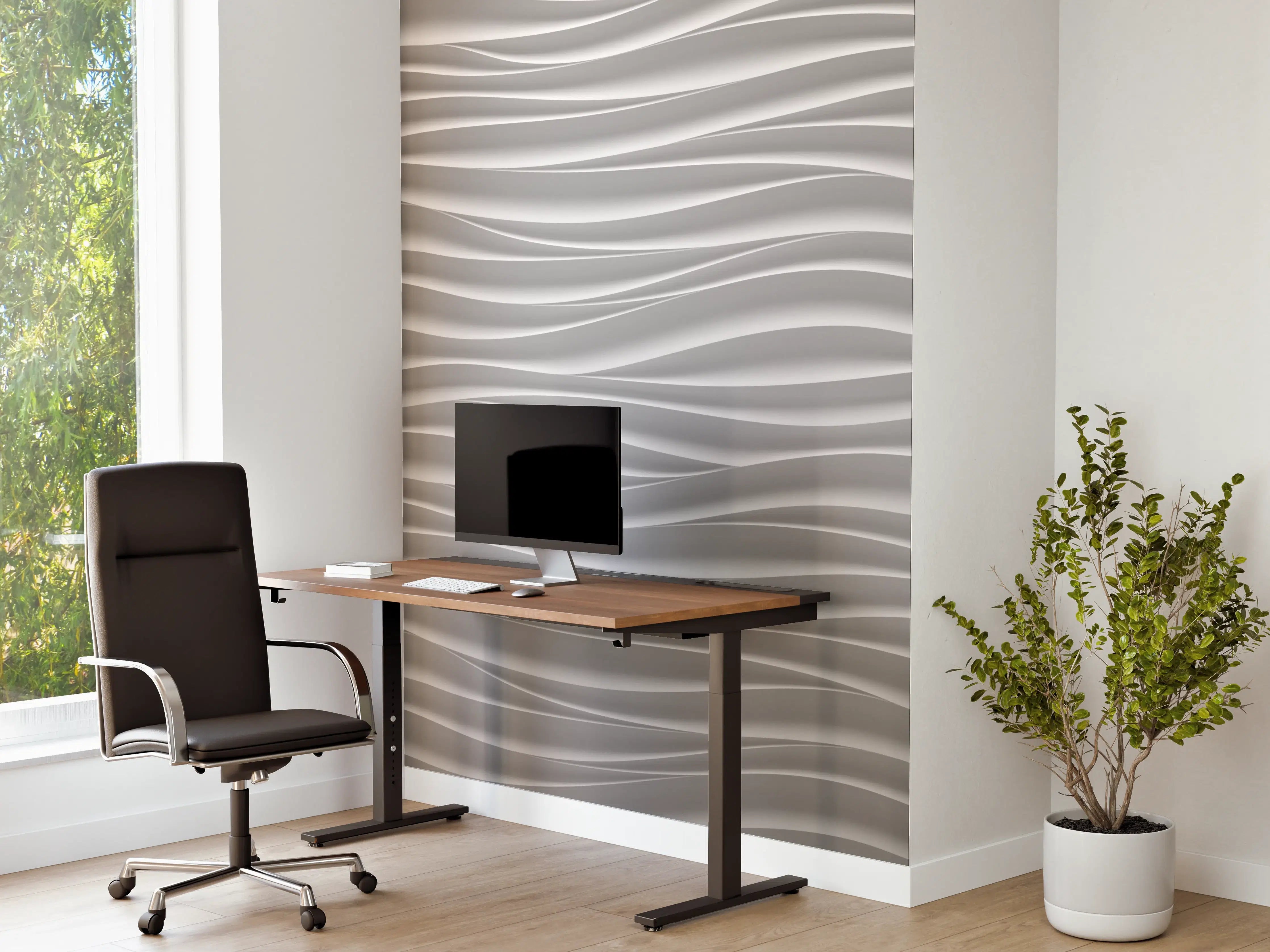 Büro Wandgestaltung - Weiße Wellenmuster Textur