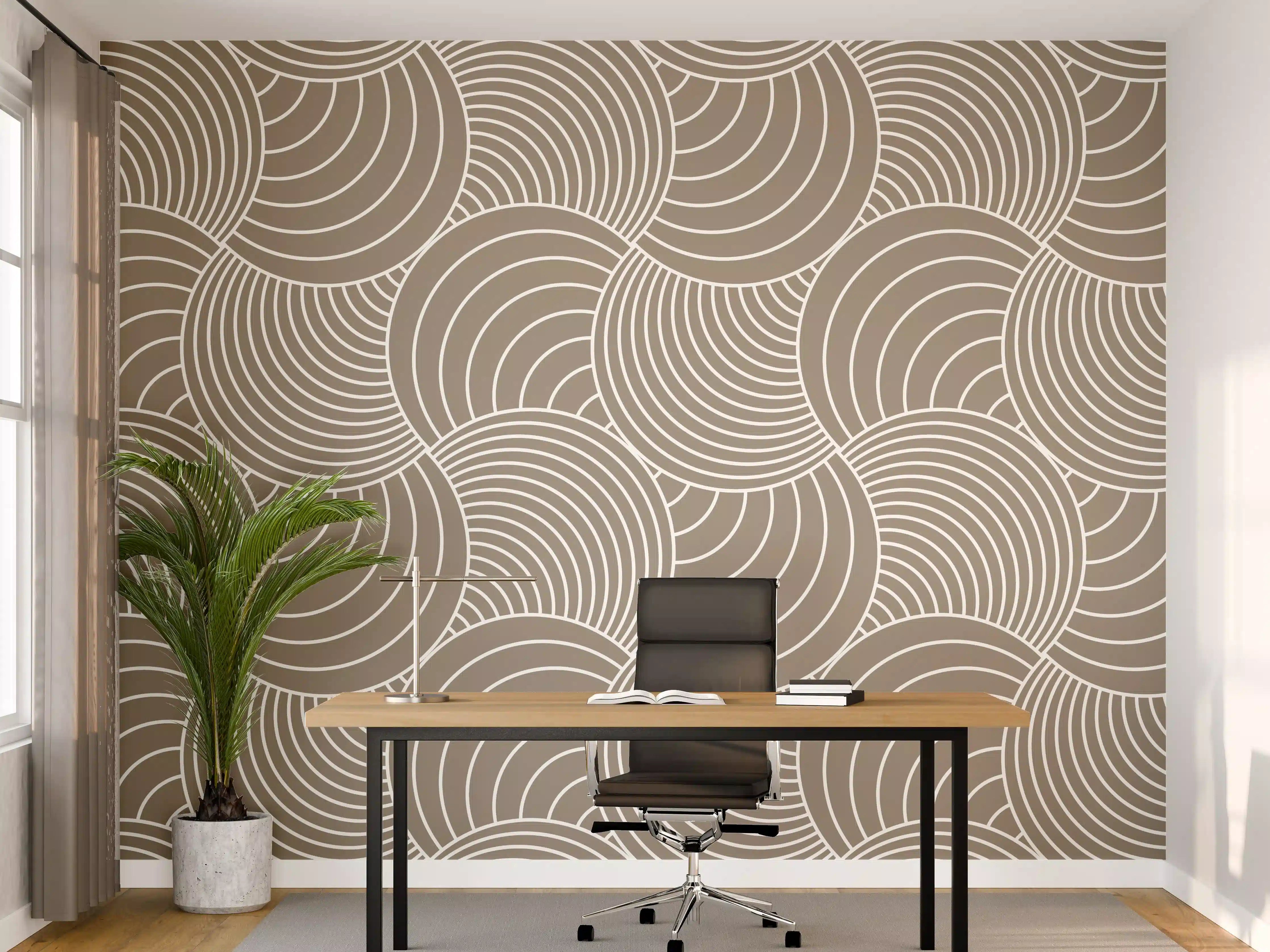 Büro Wandgestaltung - Weiße Wellenmuster Wandgestaltung