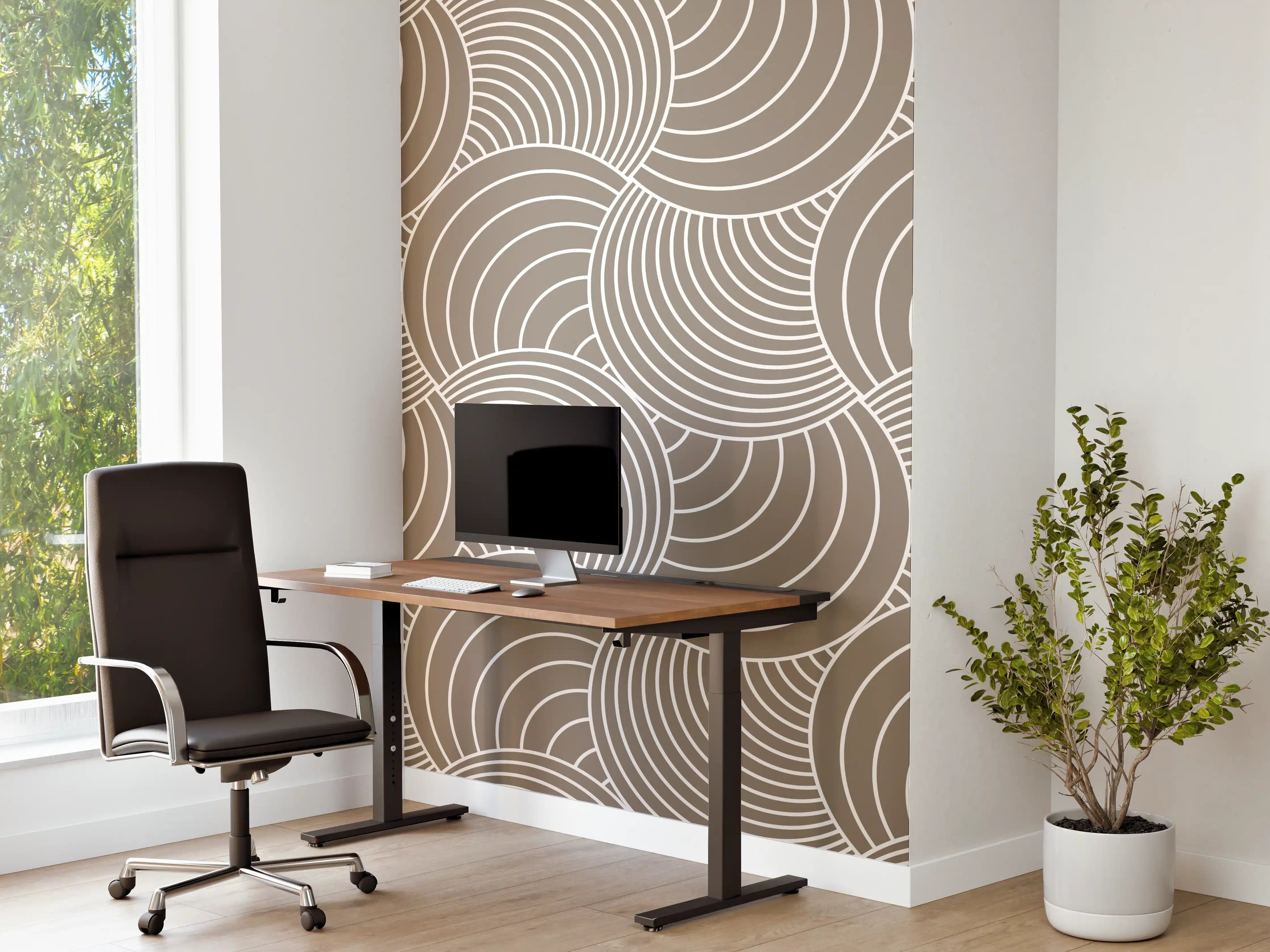 Büro Wandgestaltung - Weiße Wellenmuster Wandgestaltung