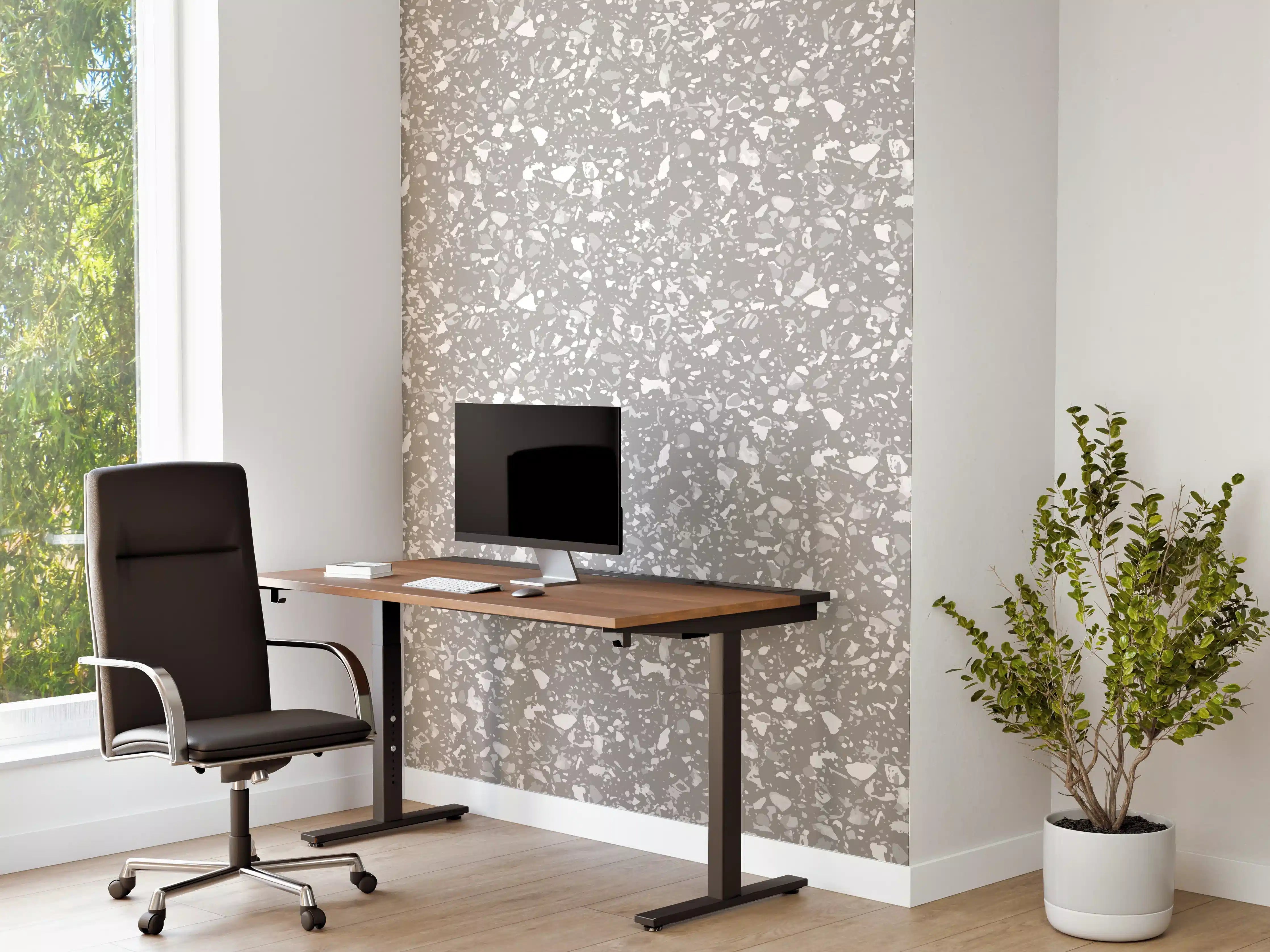 Büro Wandgestaltung - Weiße & Graue Terrazzo-Optik
