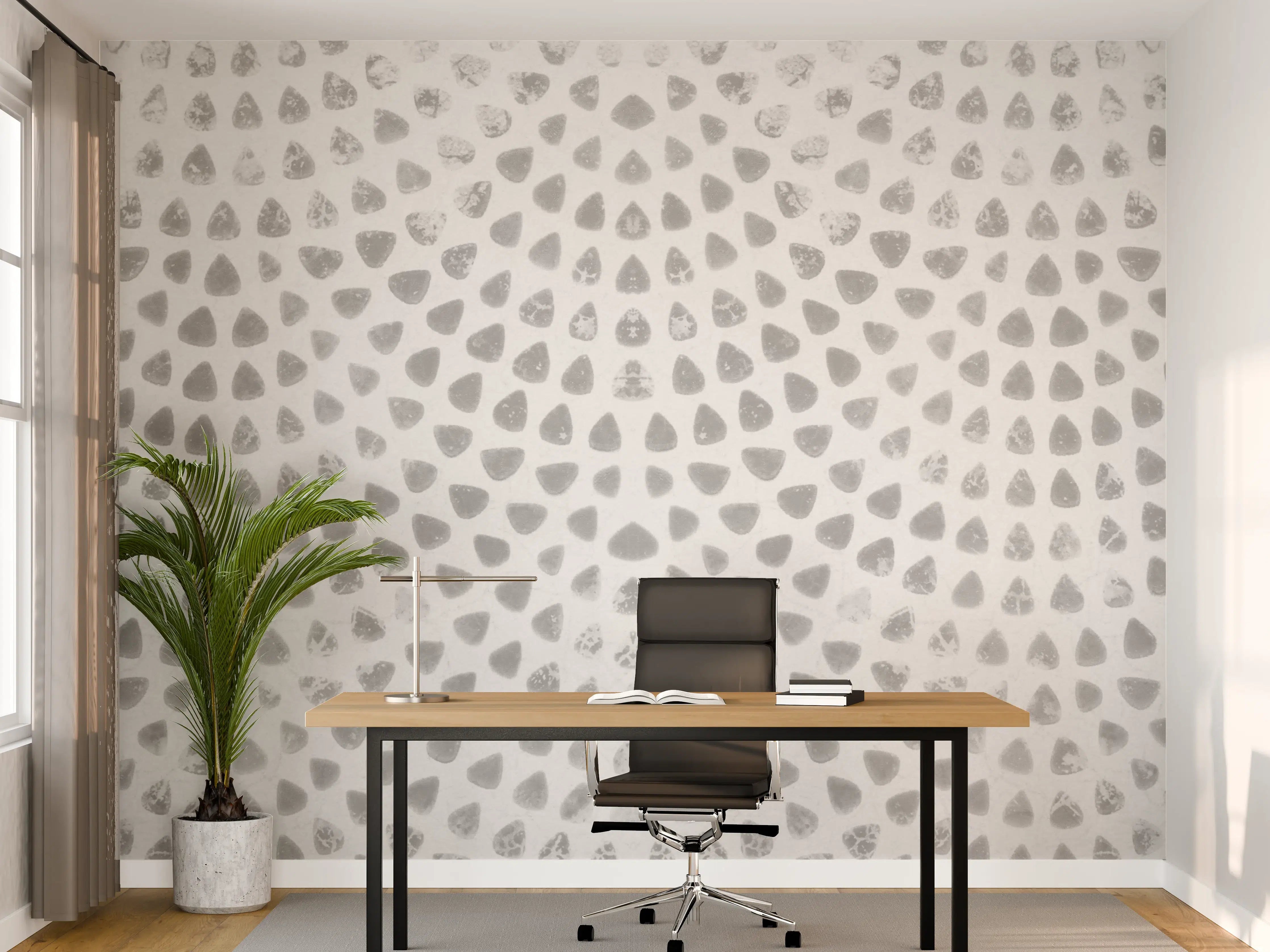 Büro Wandgestaltung - Weiße geometrisches Stempelmuster