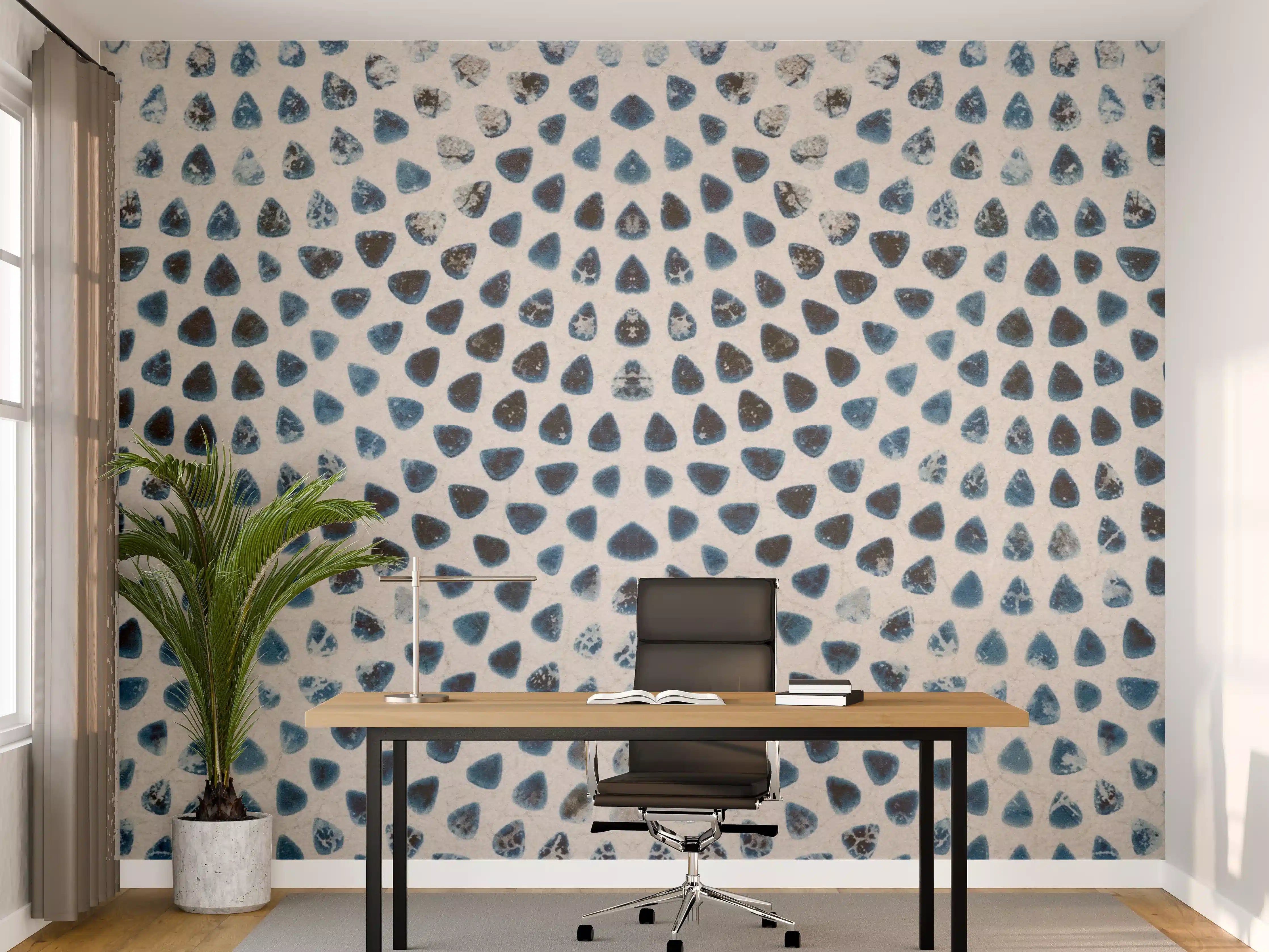 Büro Wandgestaltung - Weiße kreisförmige Retro-Fliesen